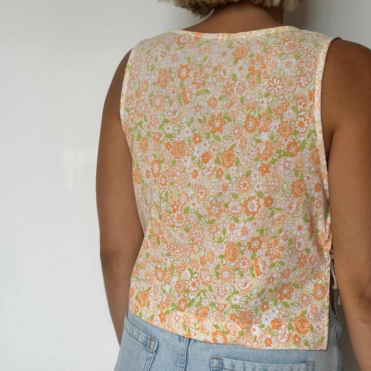 Haut Bouton Rose Uni