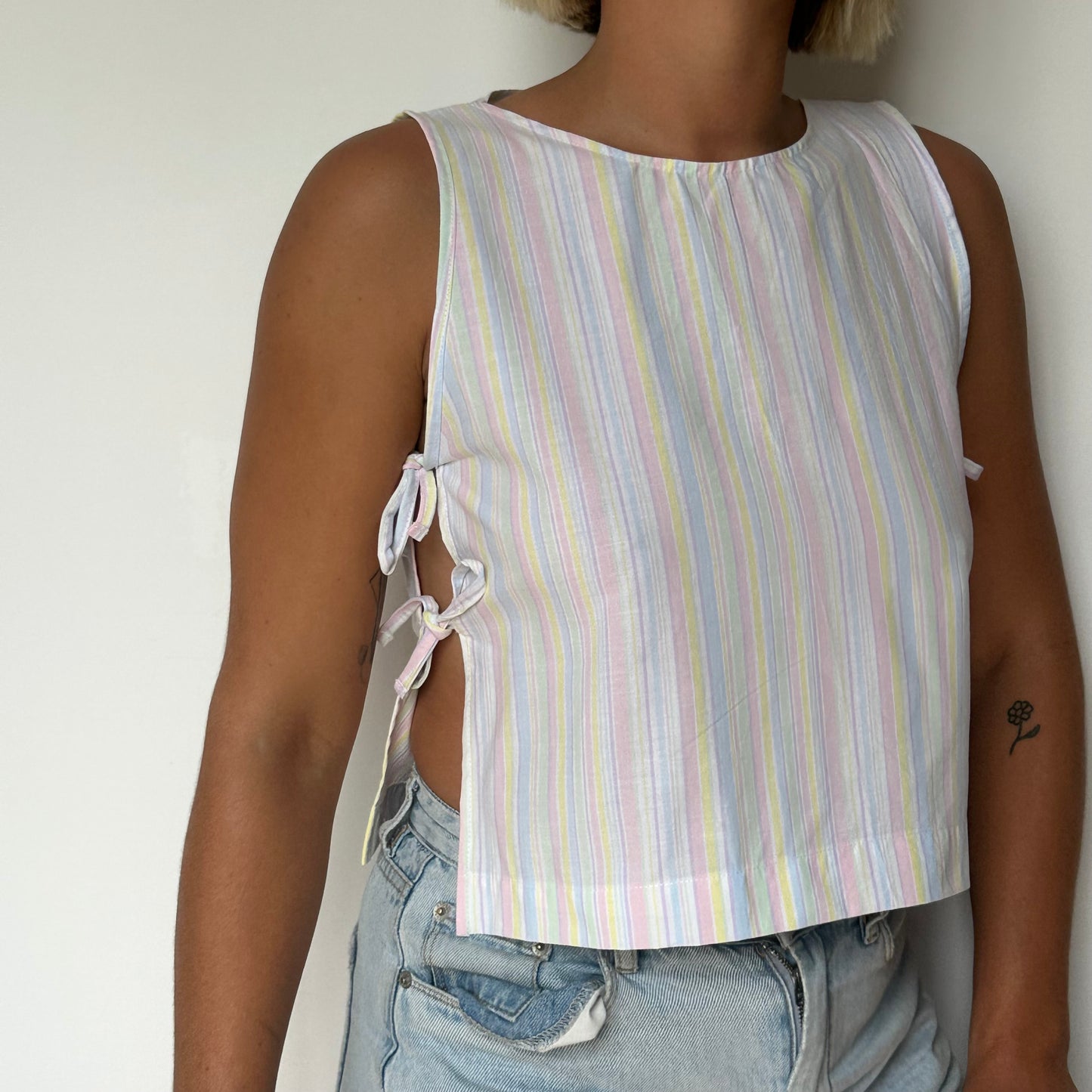 Haut Noeud Coté Rayure Pastel