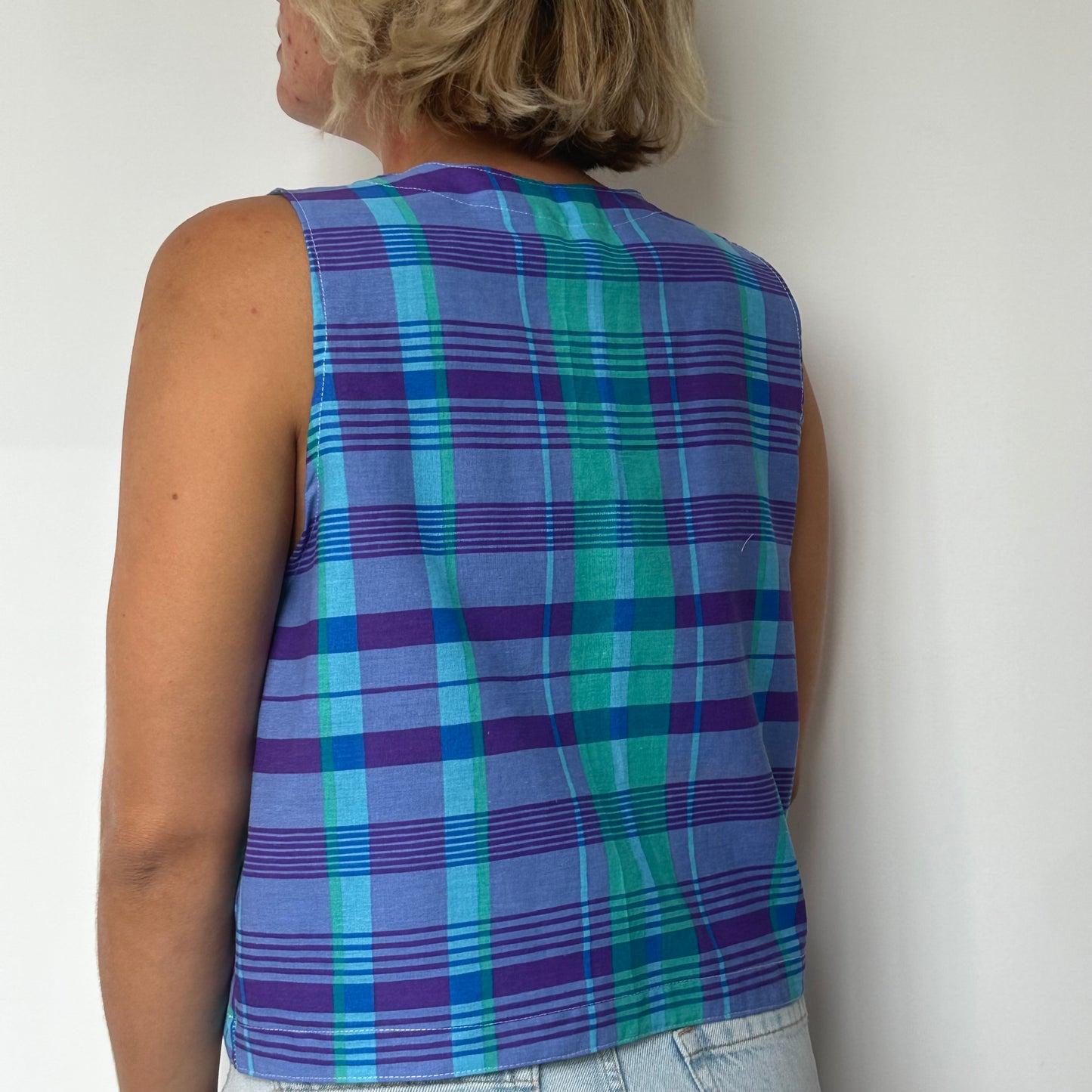 Haut Bouton Carreaux