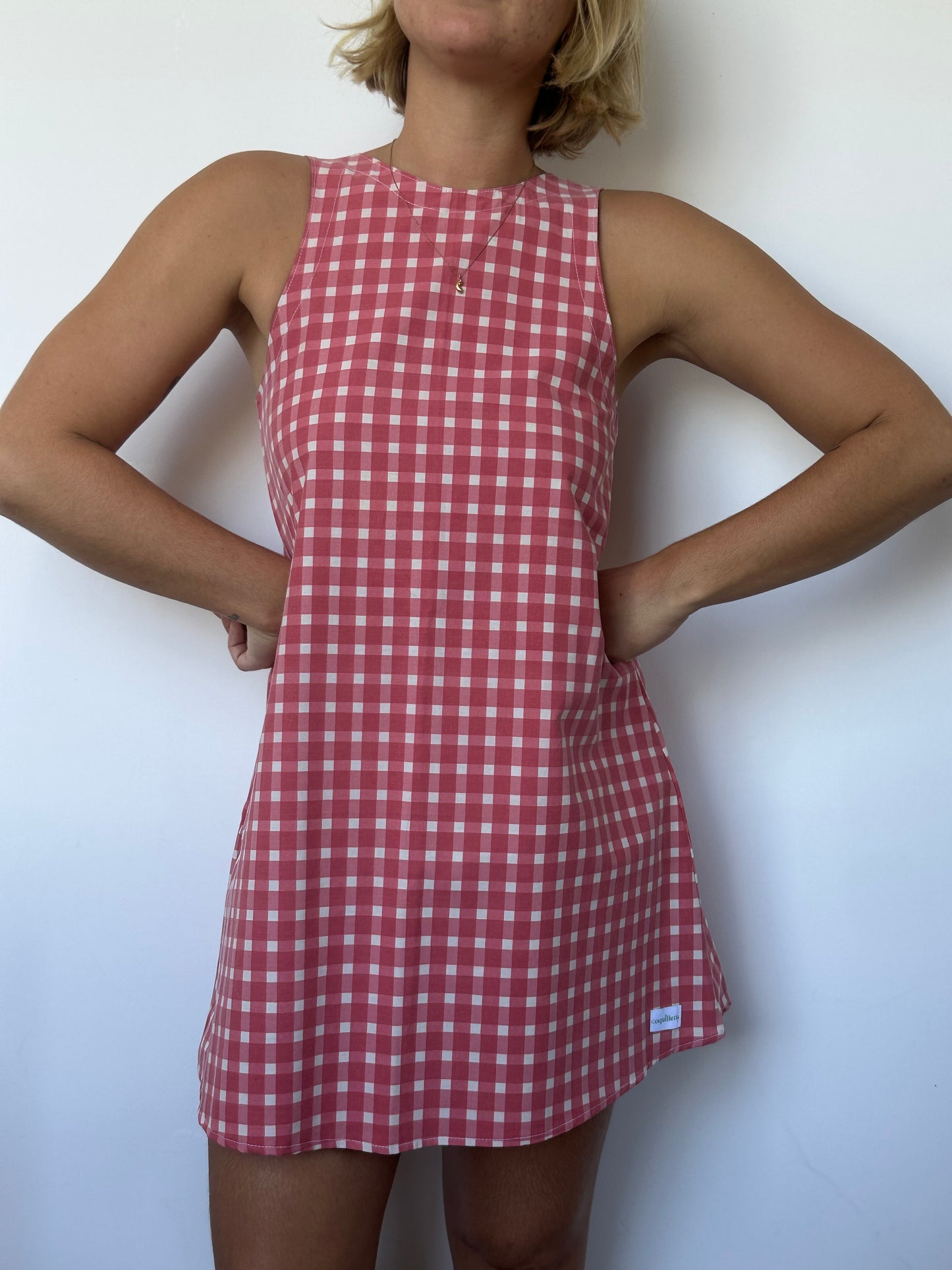 Robe col Vichy Rouge