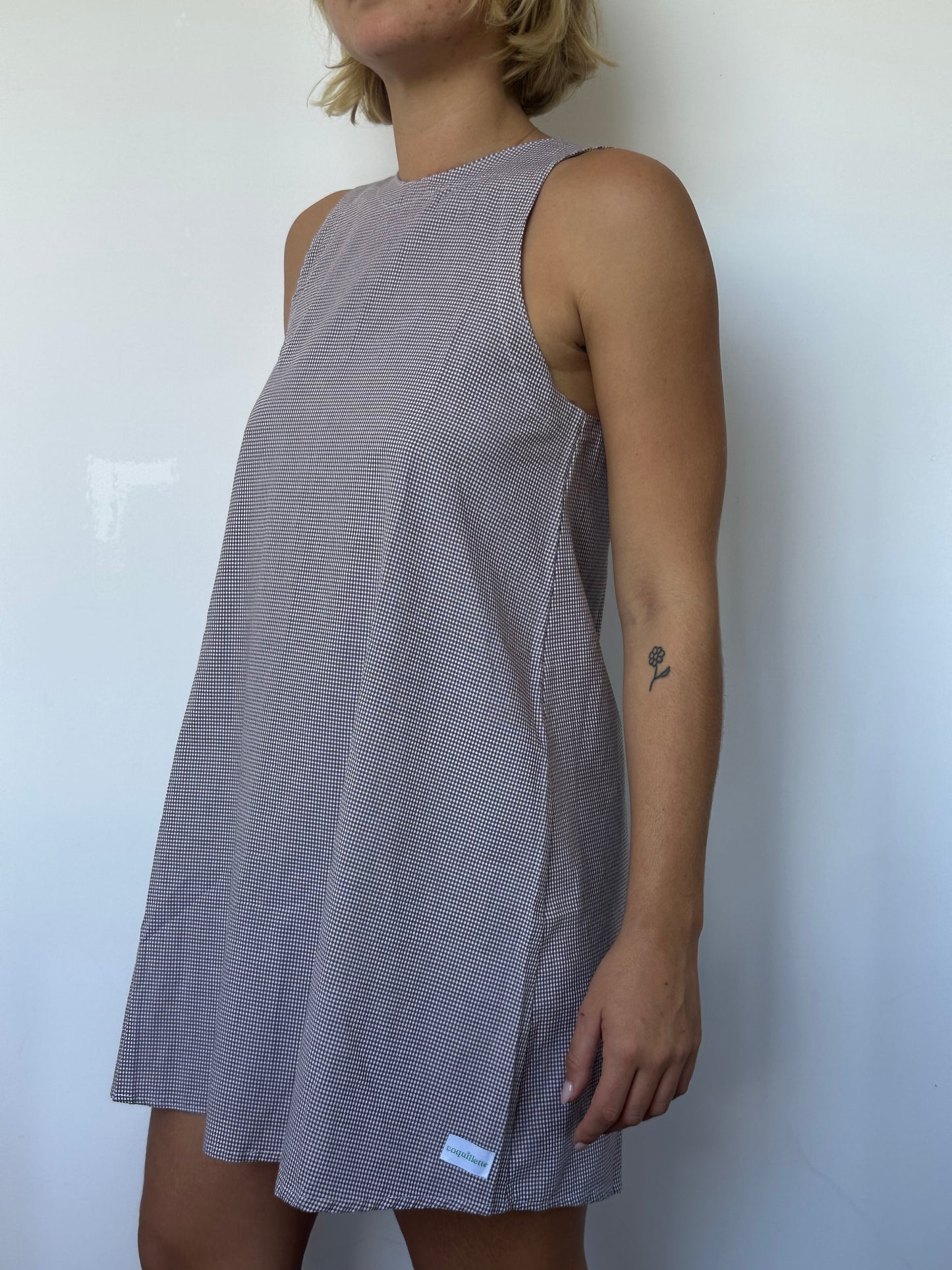 Robe col Vichy Marron