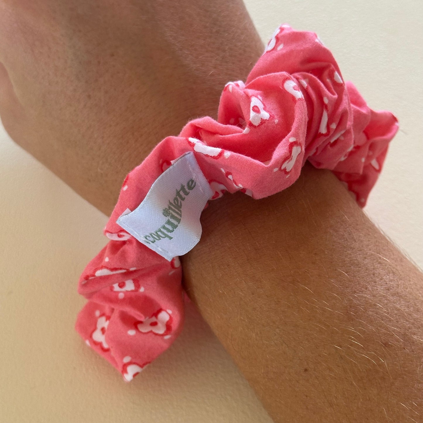 Chouchou Rose fleurs