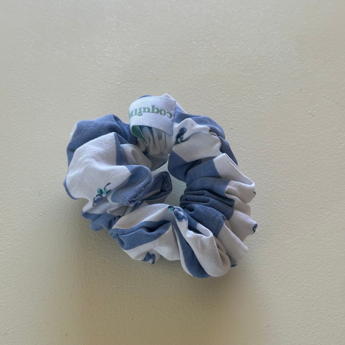 Chouchou Bleu Blanc Fleurs