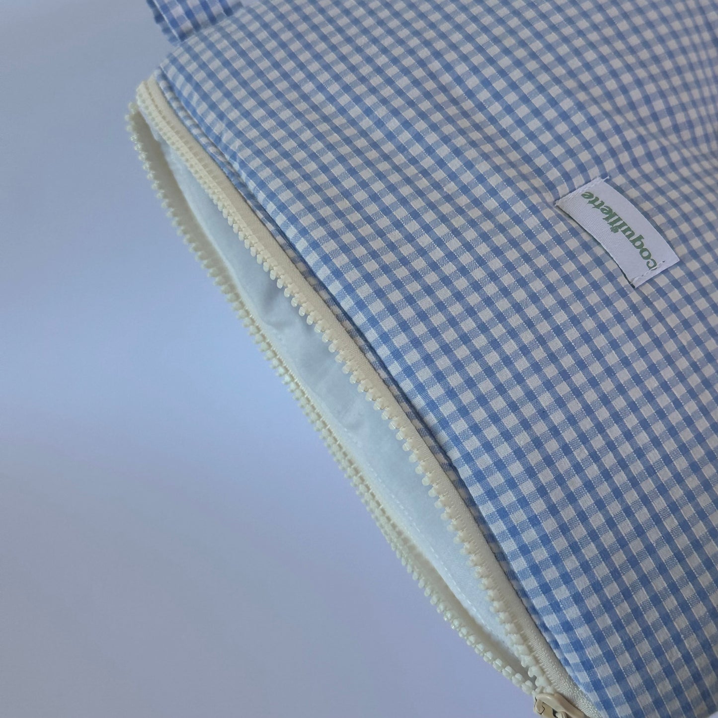 Grande Pochette Vichy Bleu ciel