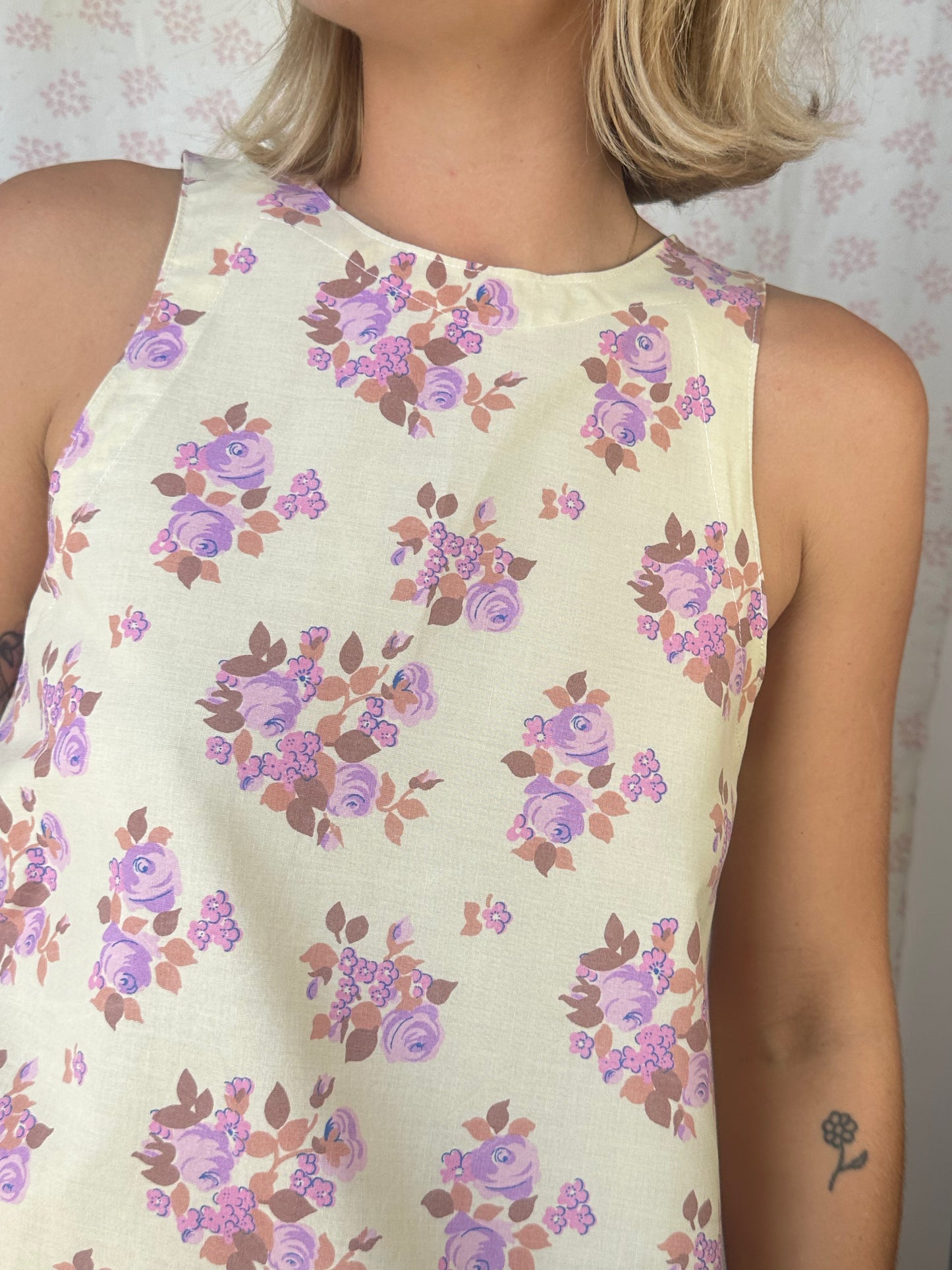 Robe Col Jaune Fleurs