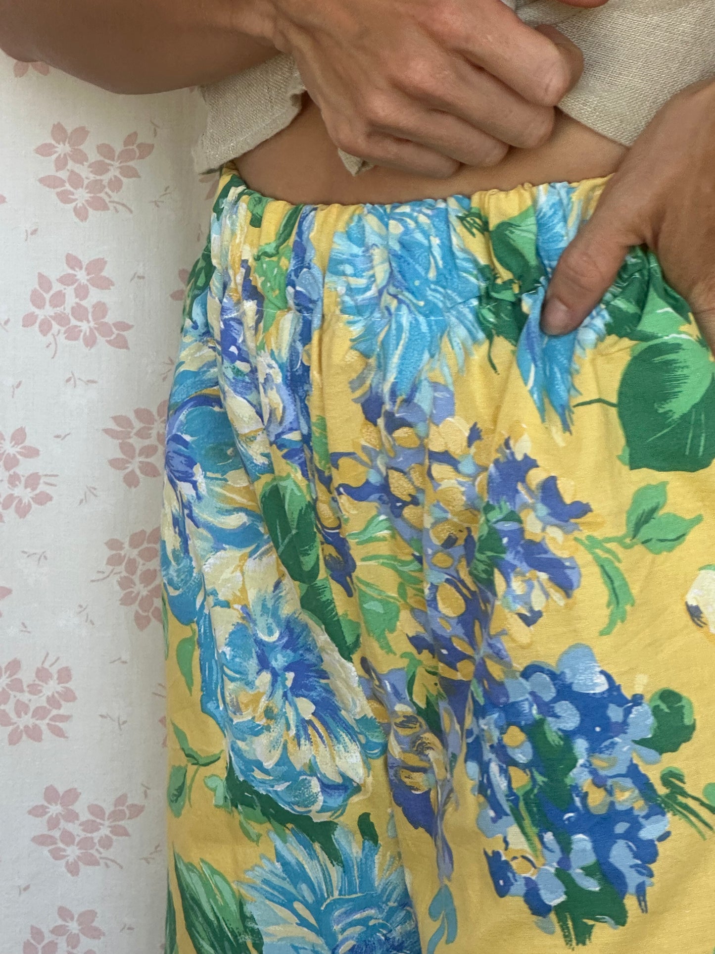 Pantalon Jaune Fleurs