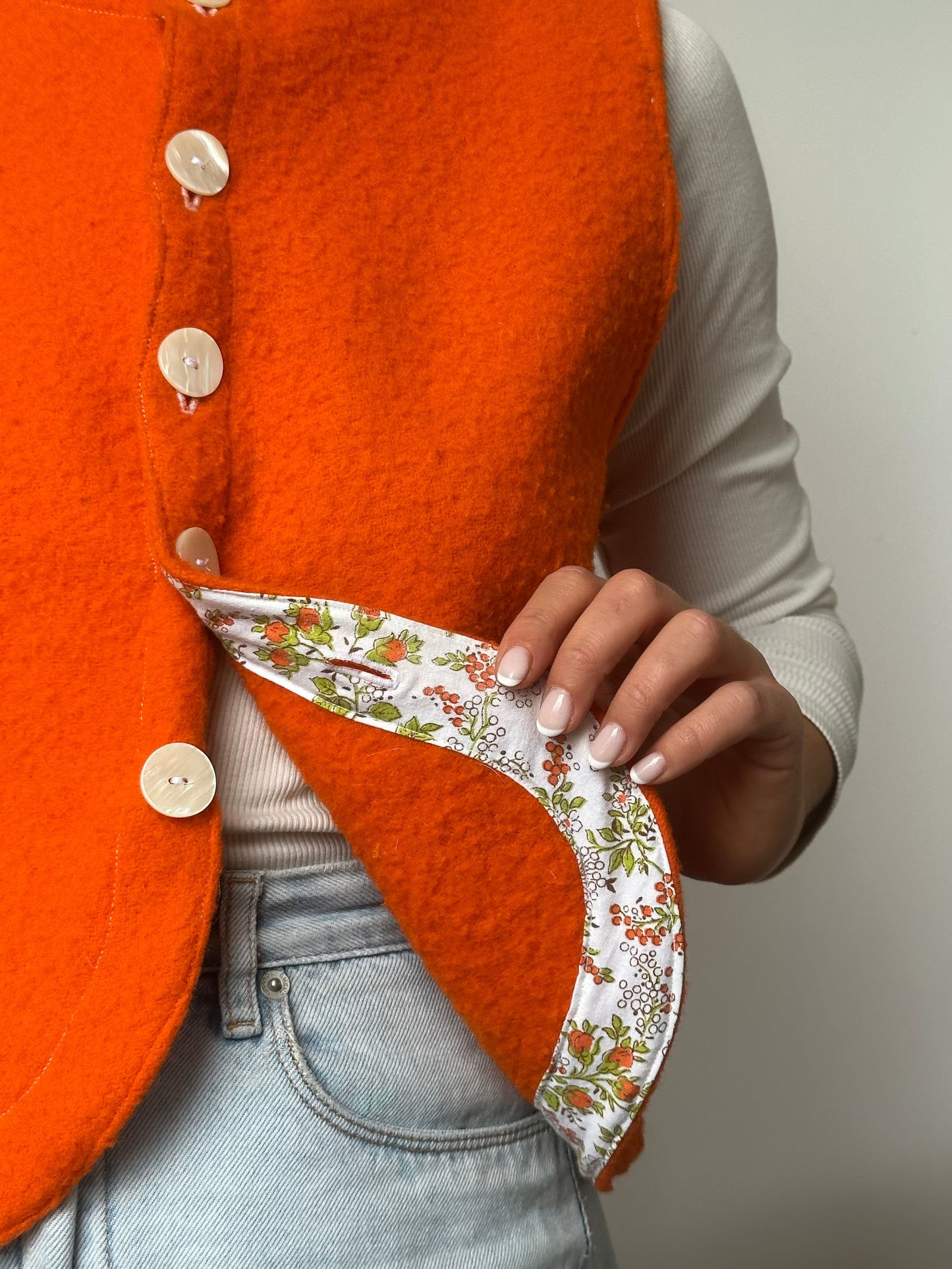 Gilet Bouton Orange T36/38