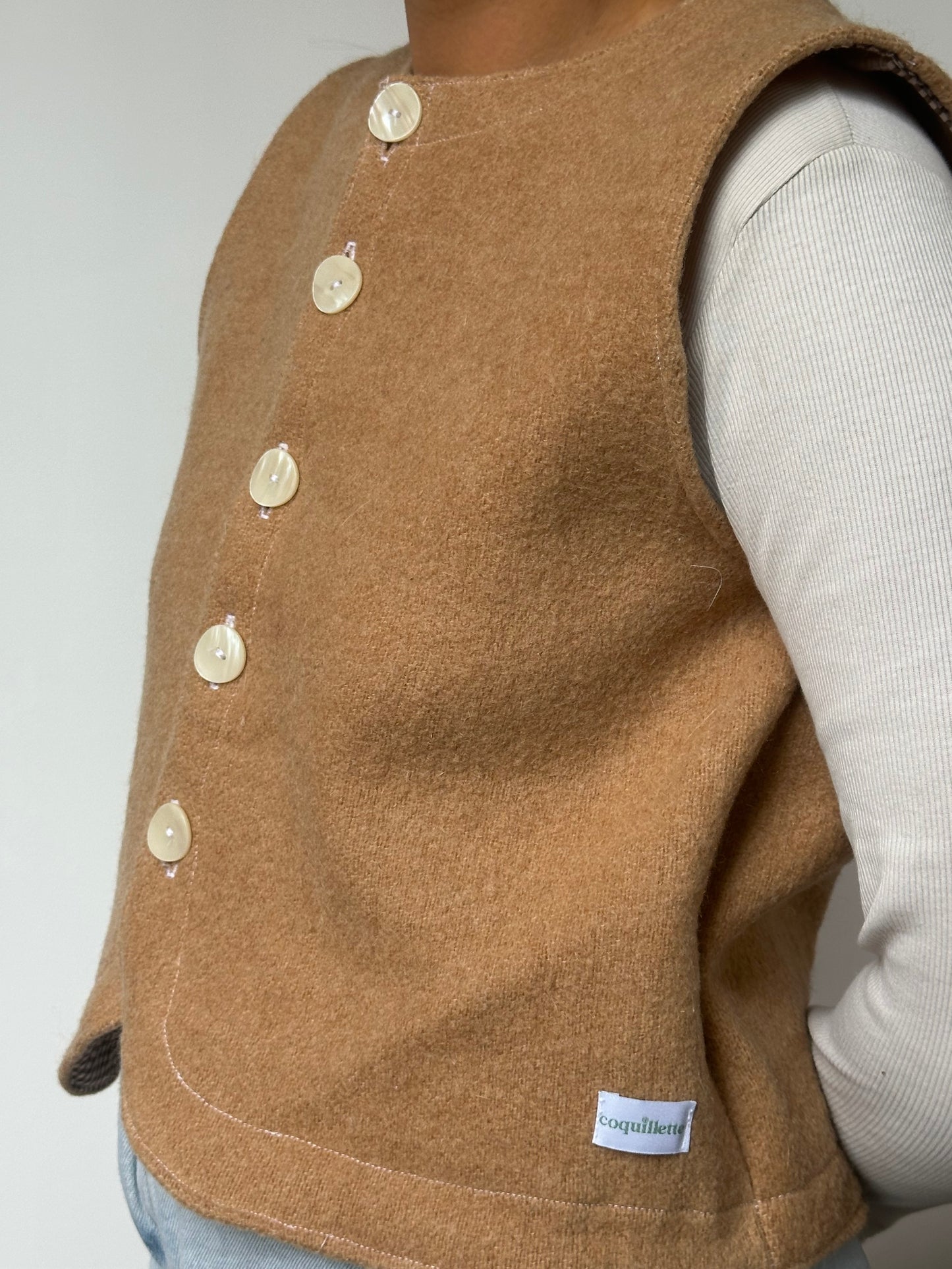 Gilet Bouton Camel T36/38