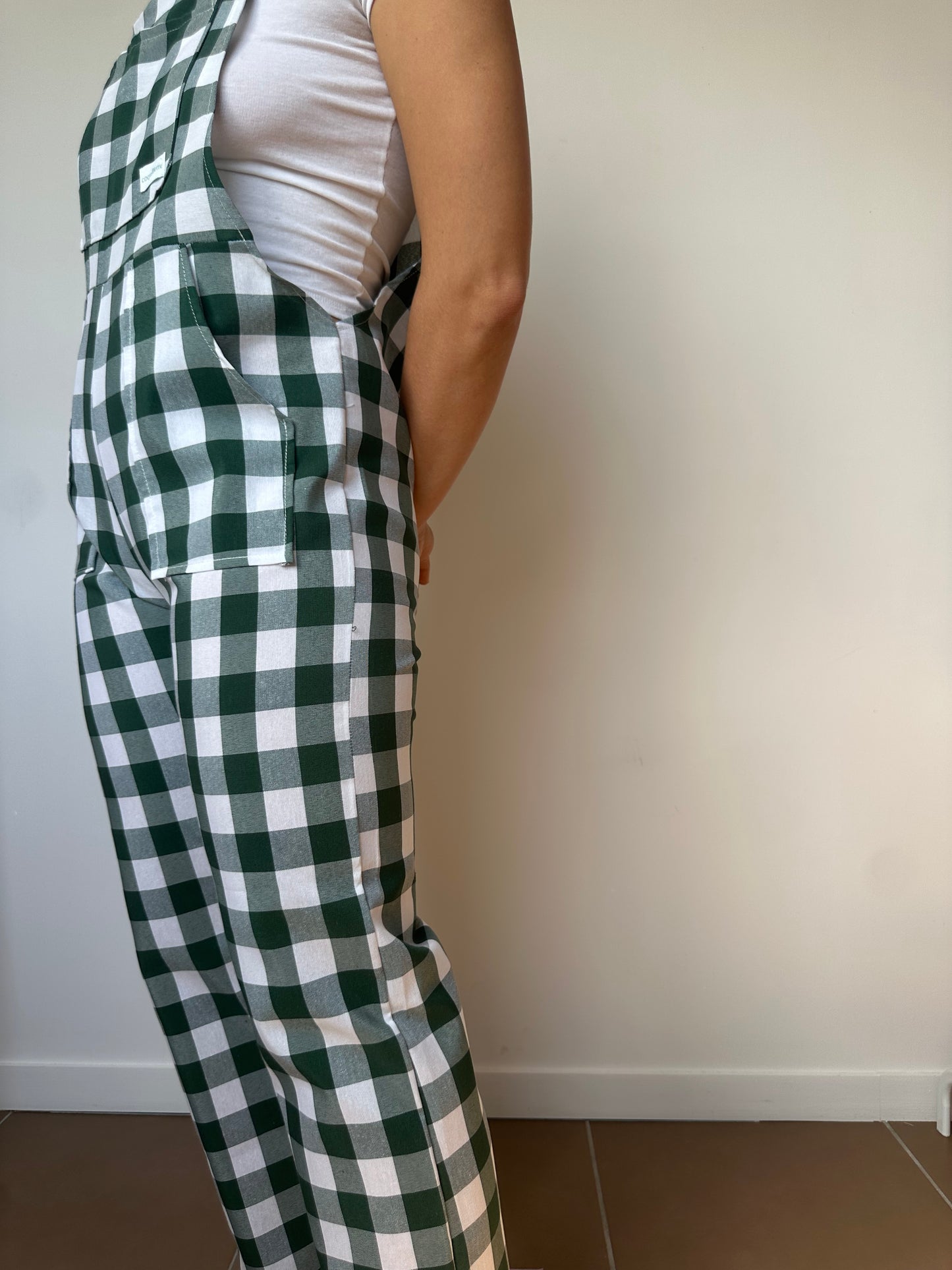 Salopette Vichy Vert