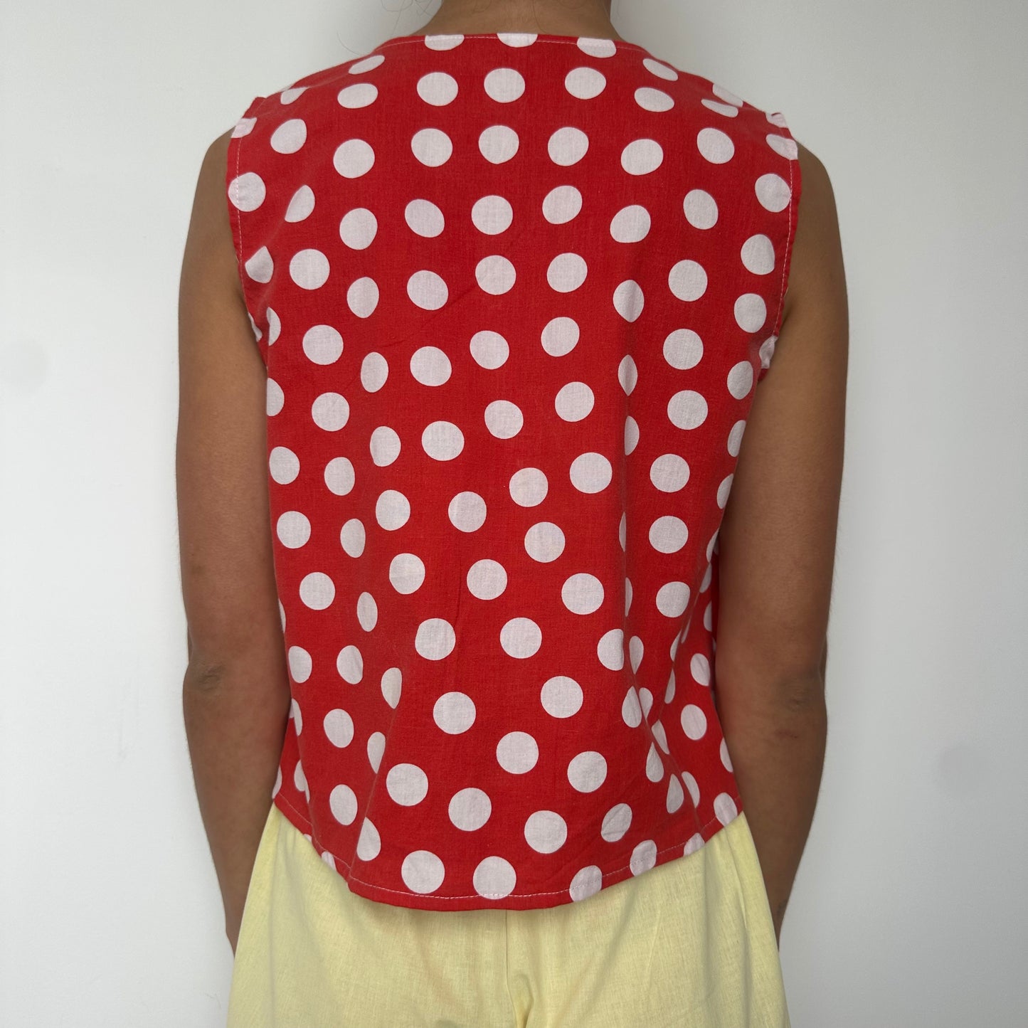 Haut Noeud Rouge à Pois