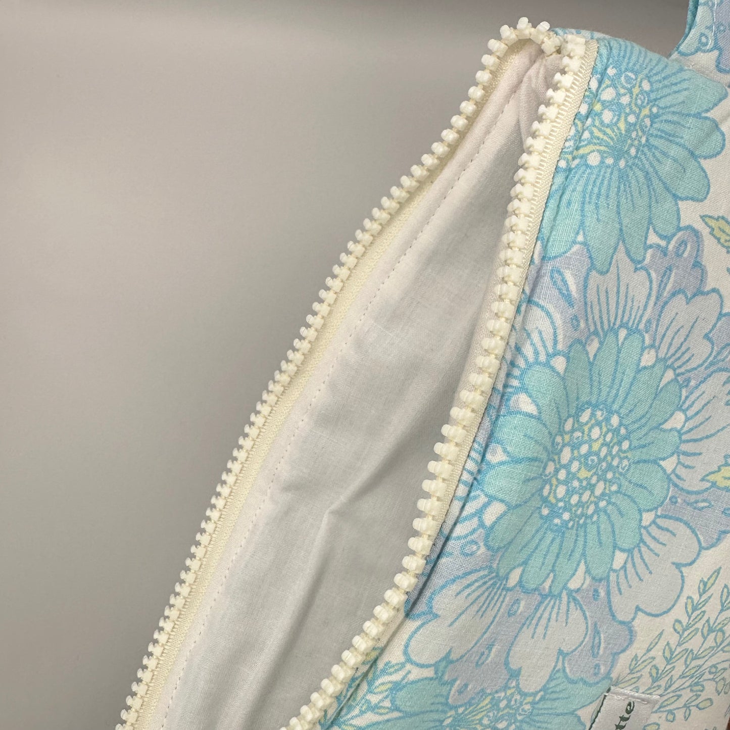 Grande Pochette Fleurs Bleu