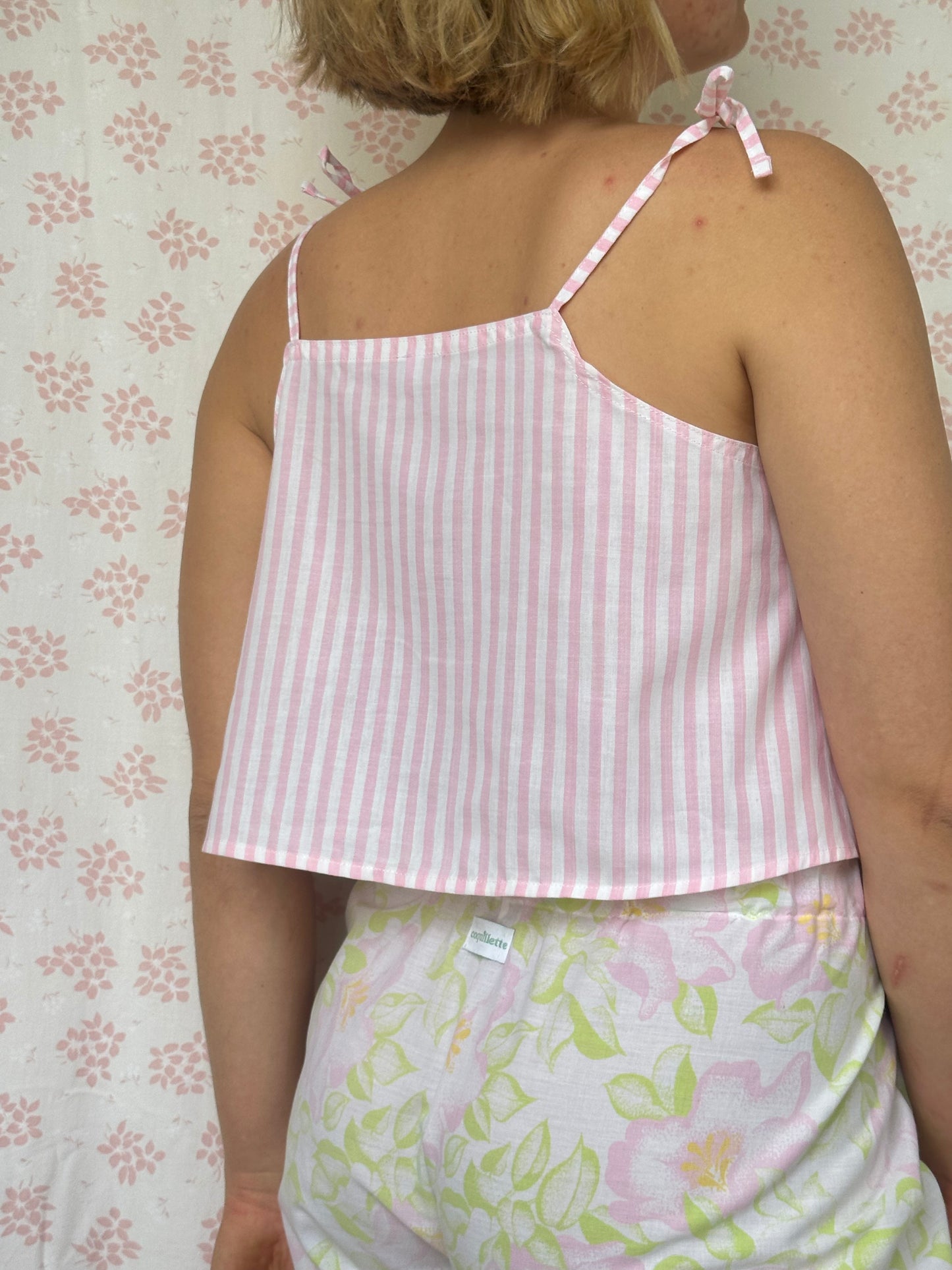 Top Rayé Rose et Blanc