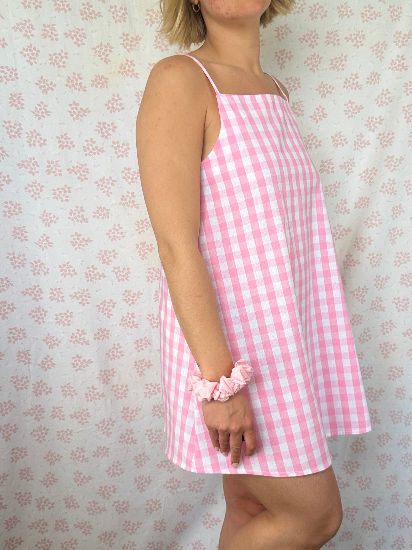 Robe Bretelle Vichy Rose
