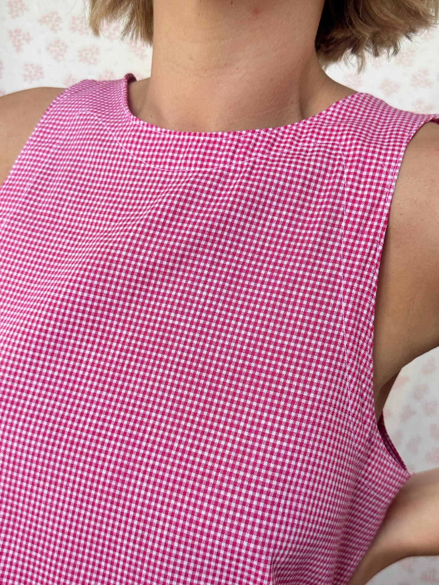 Robe Col Vichy Framboise