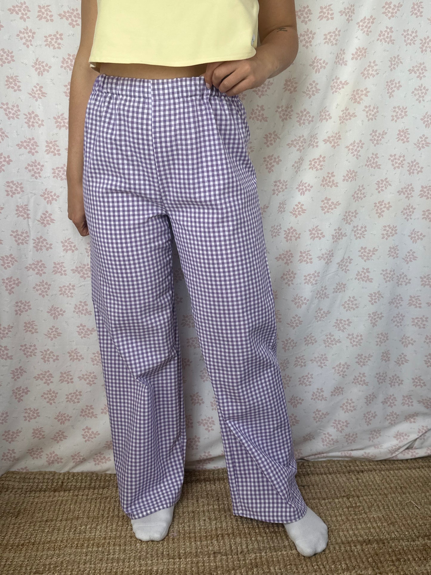 Pantalon Vichy Violet