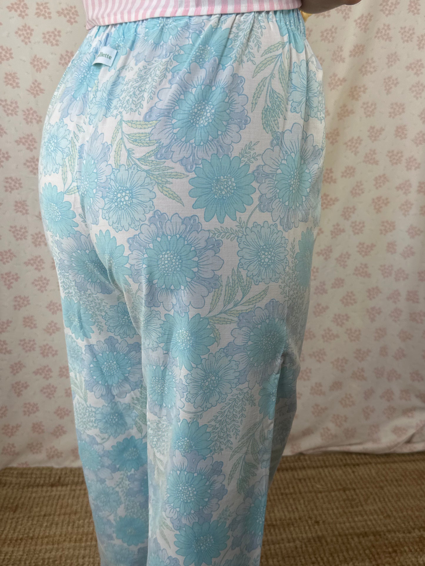 Pantalon Fleurs Bleu