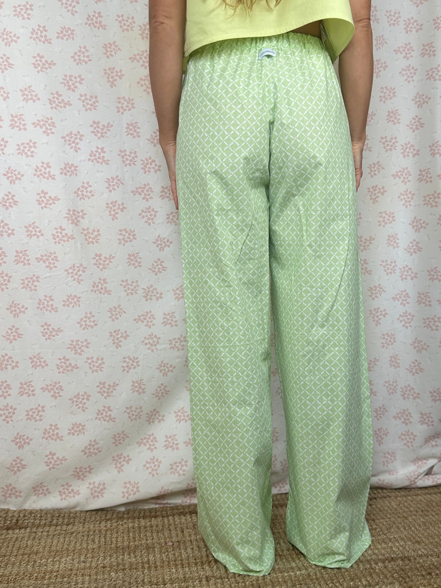 Pantalon Motif Vert