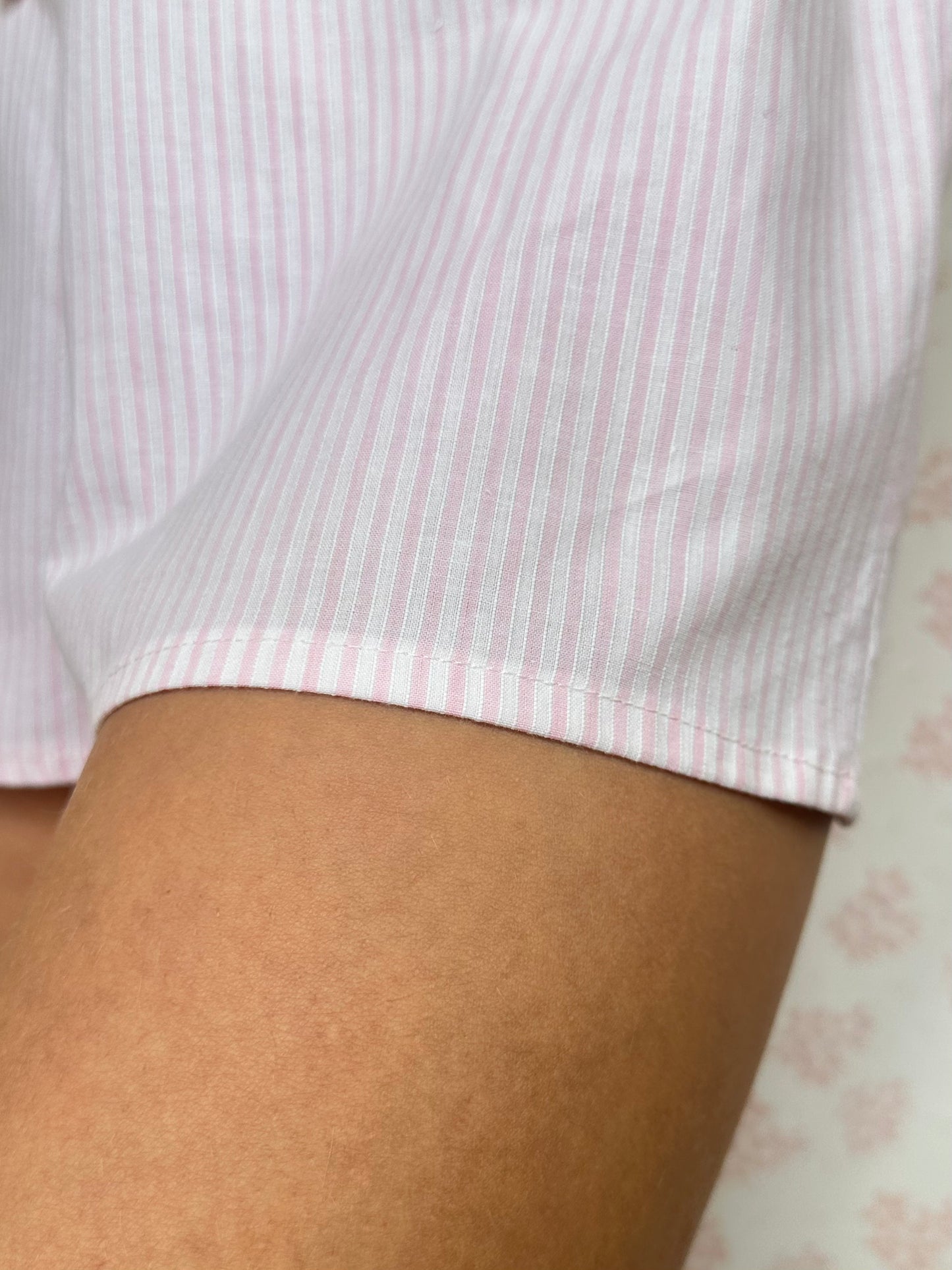 Combishort Rayé Rose
