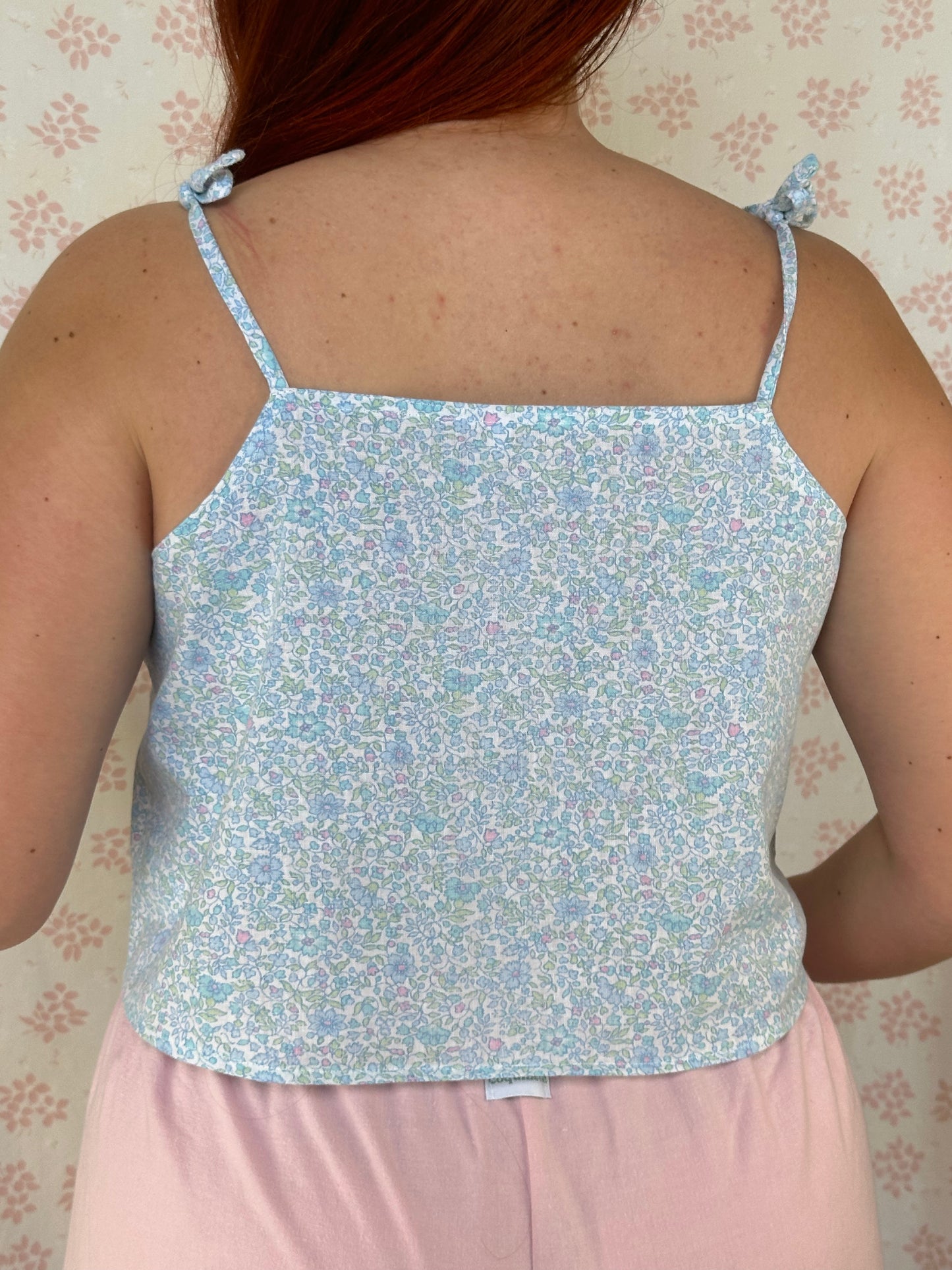 Top Bleu Fleurs