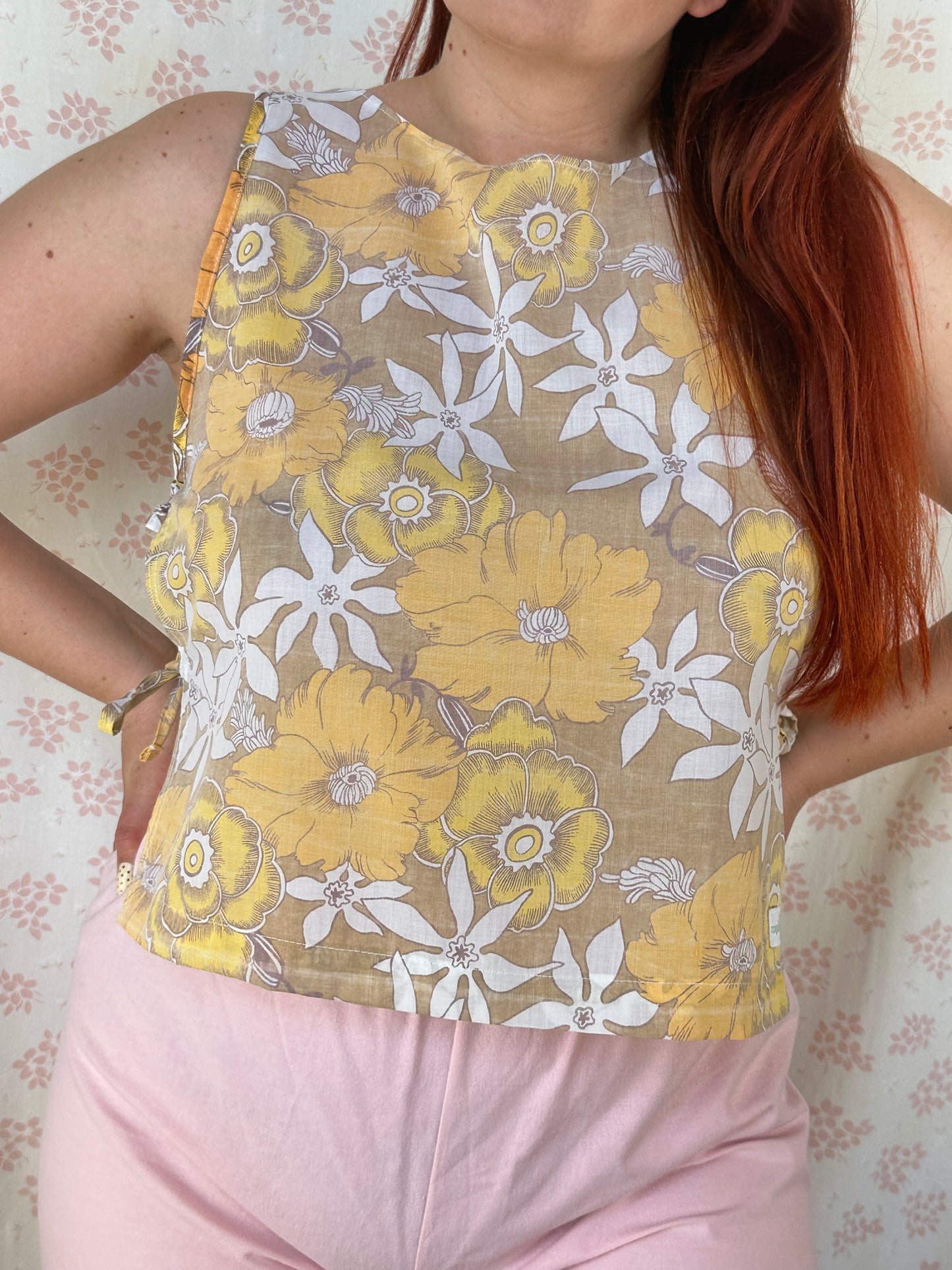 Haut Noeud Fleurs Marron
