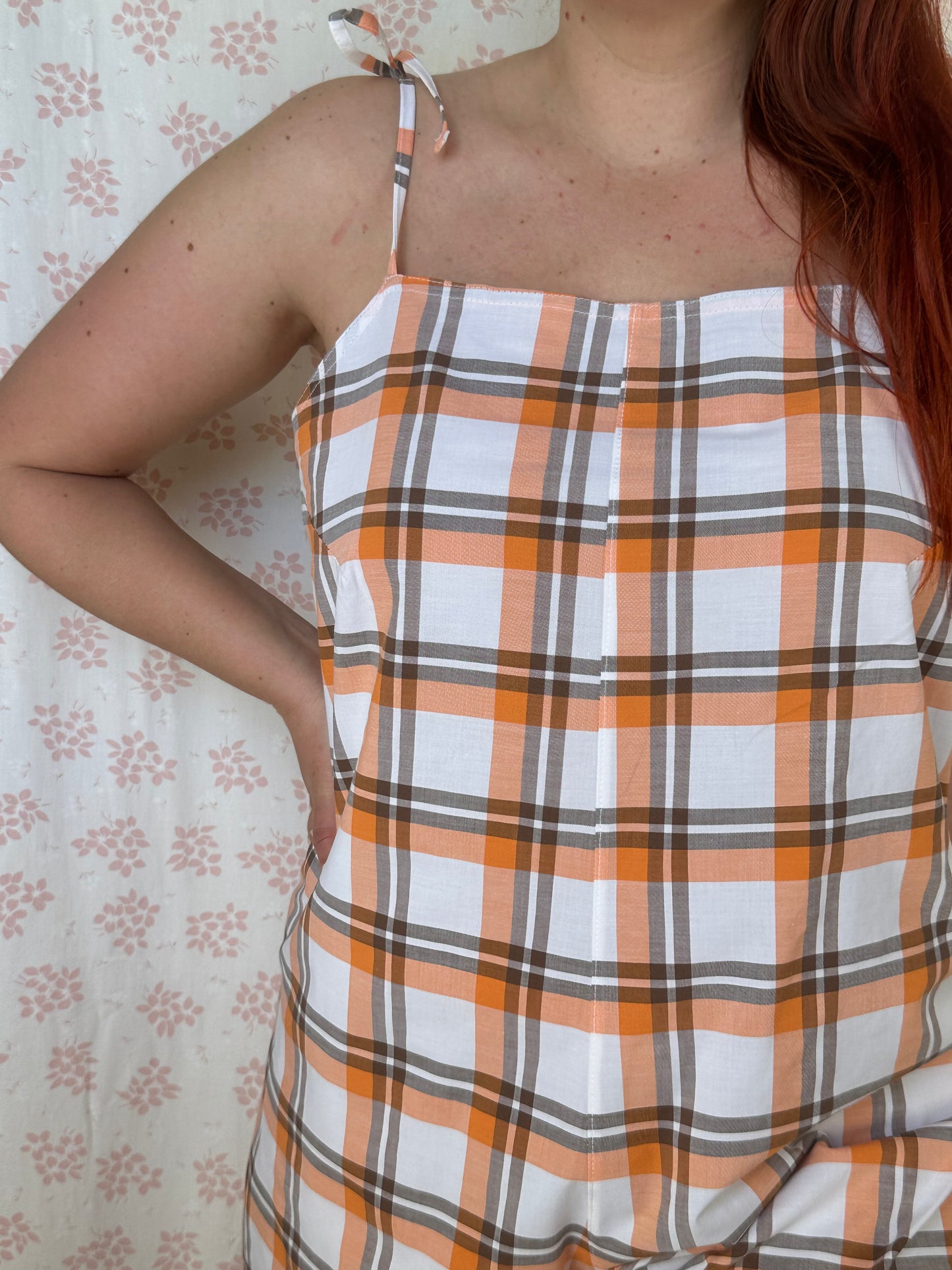 Combishort Carreaux Orange