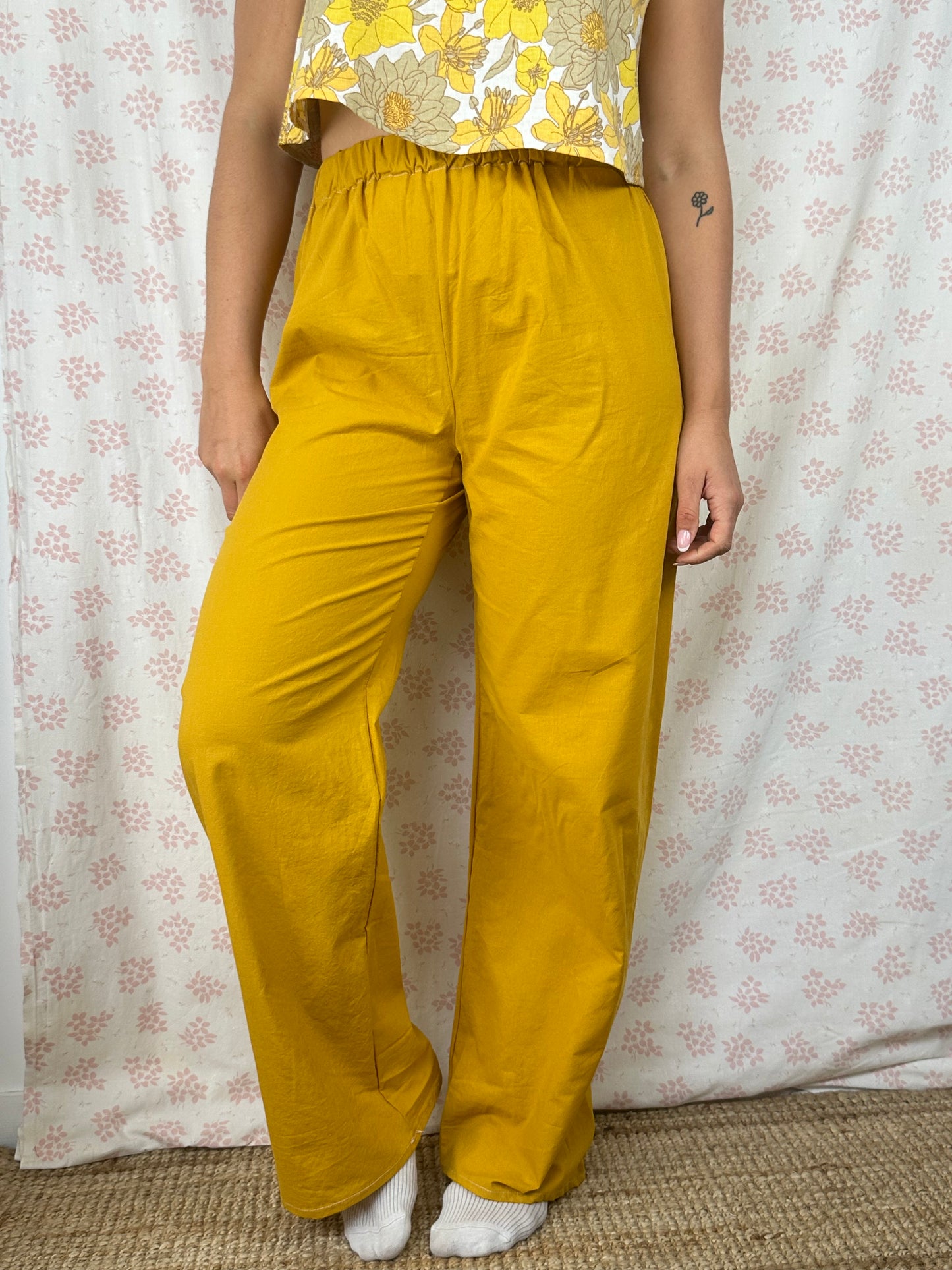 Pantalon Uni Moutarde