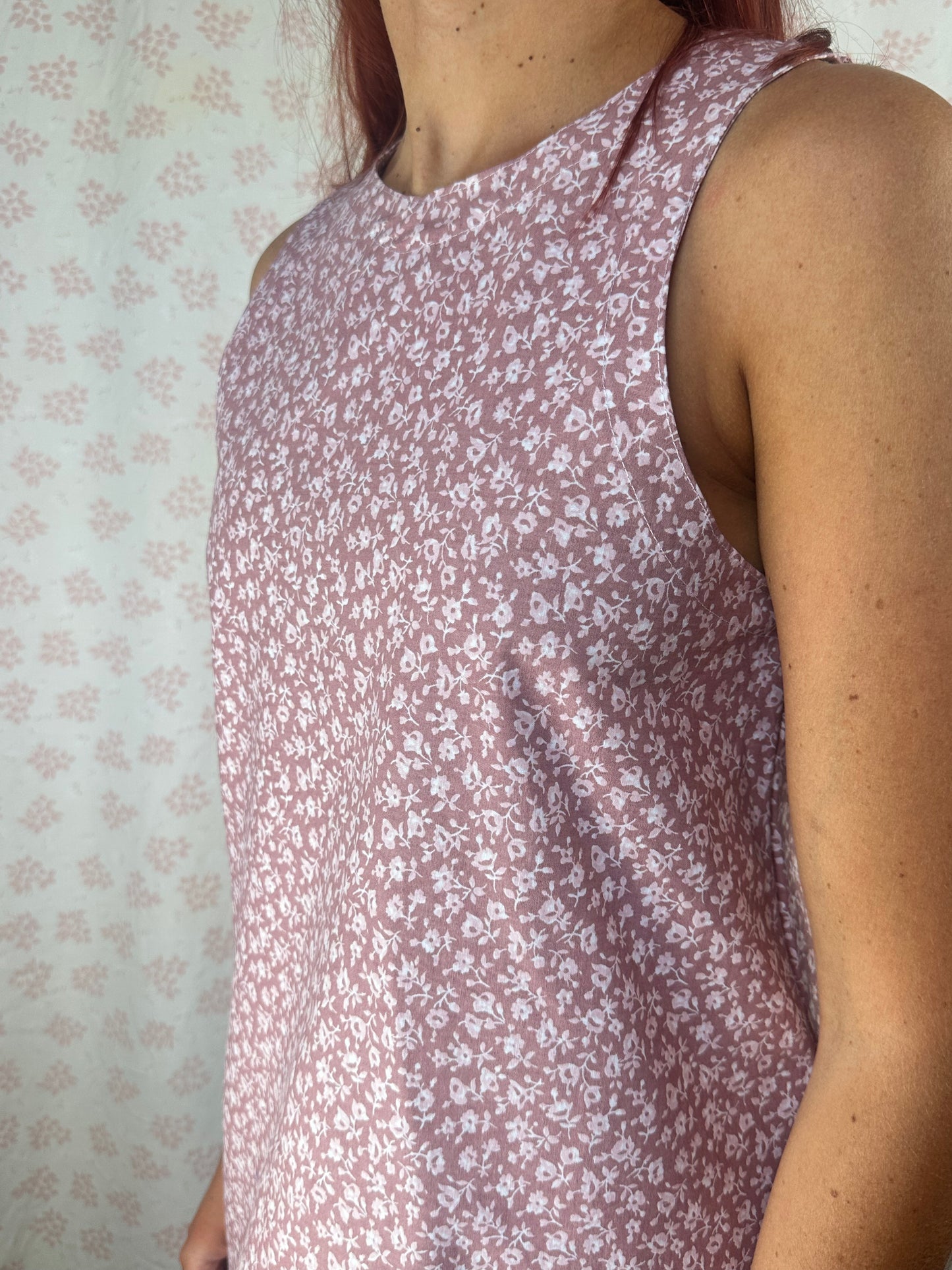 Robe Col Fleurs Rose