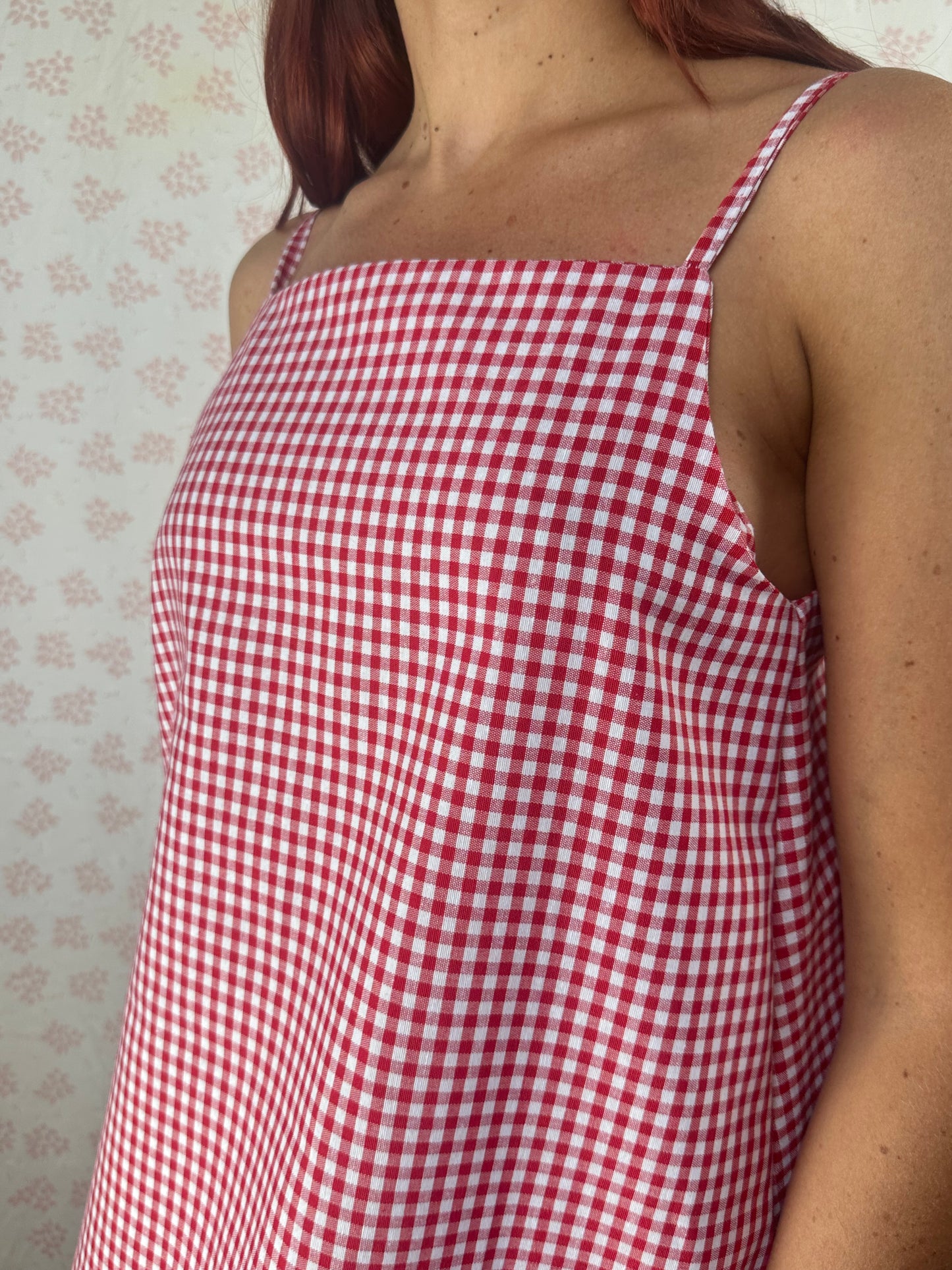 Robe Bretelle Vichy Rouge