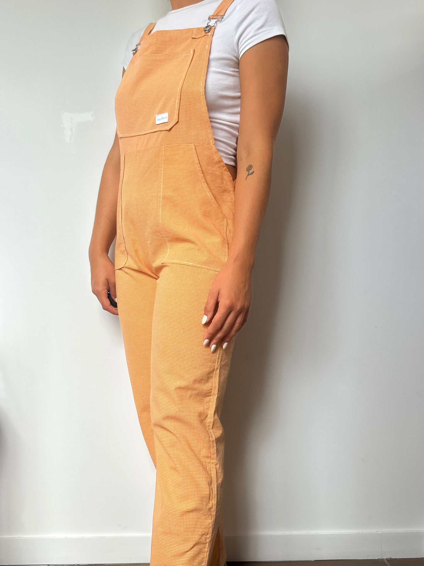 Salopette Vichy Orange Jaune