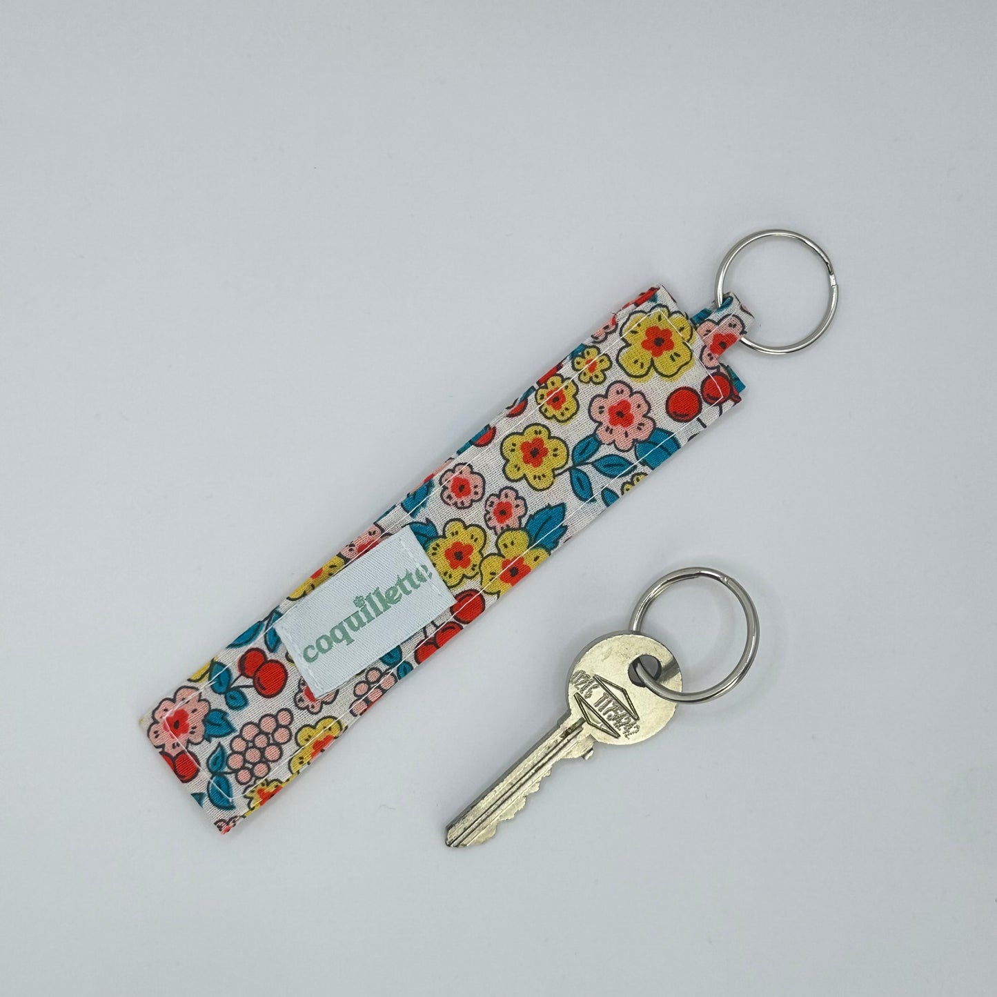 Porte Clé Fleurs Jaune et Rose