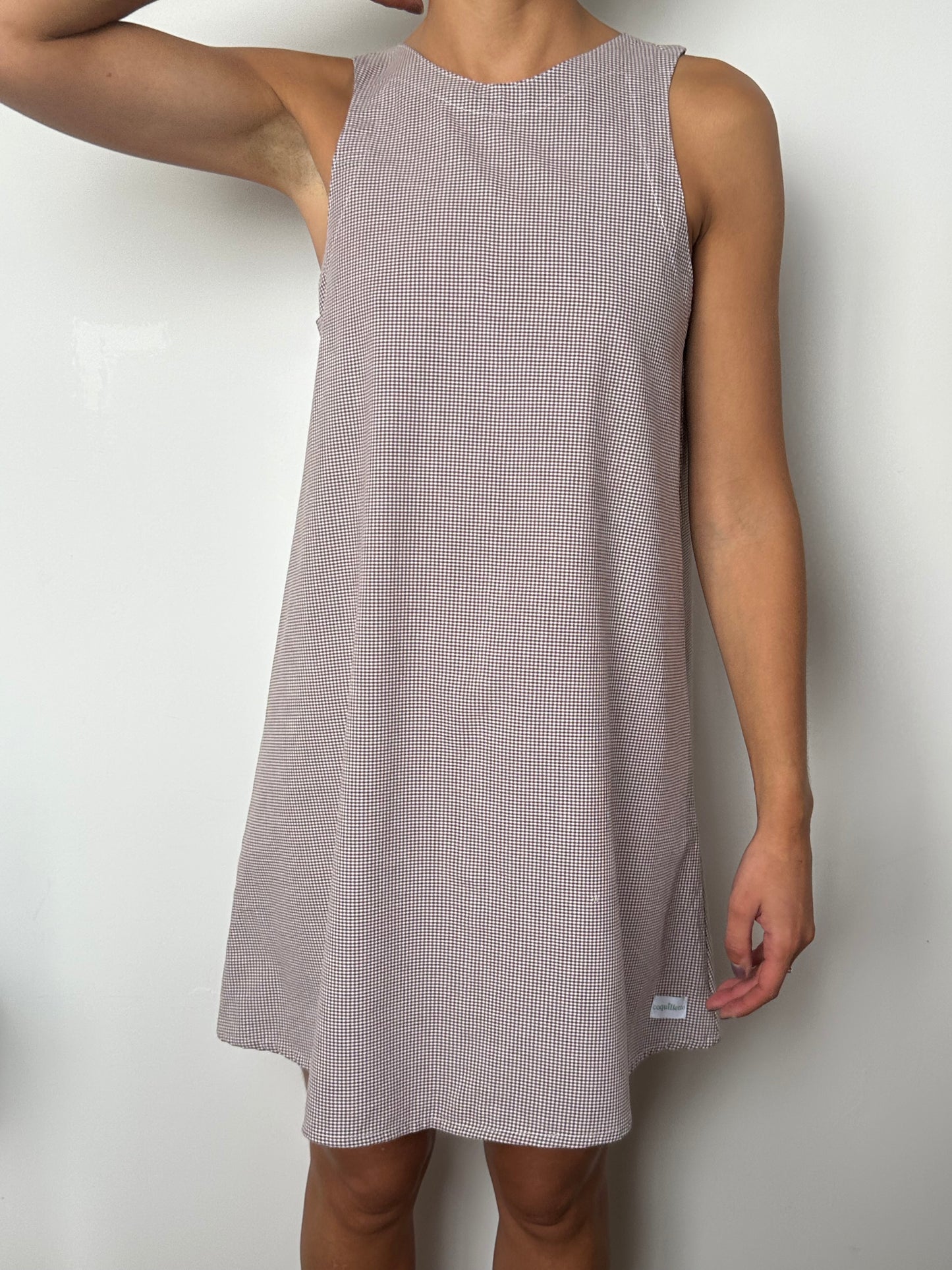 Robe Col Vichy Marron