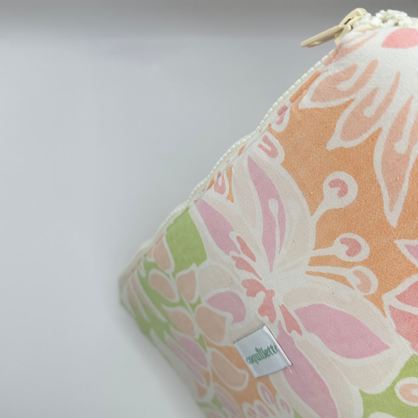 Grande Pochette Pêche Fleurs