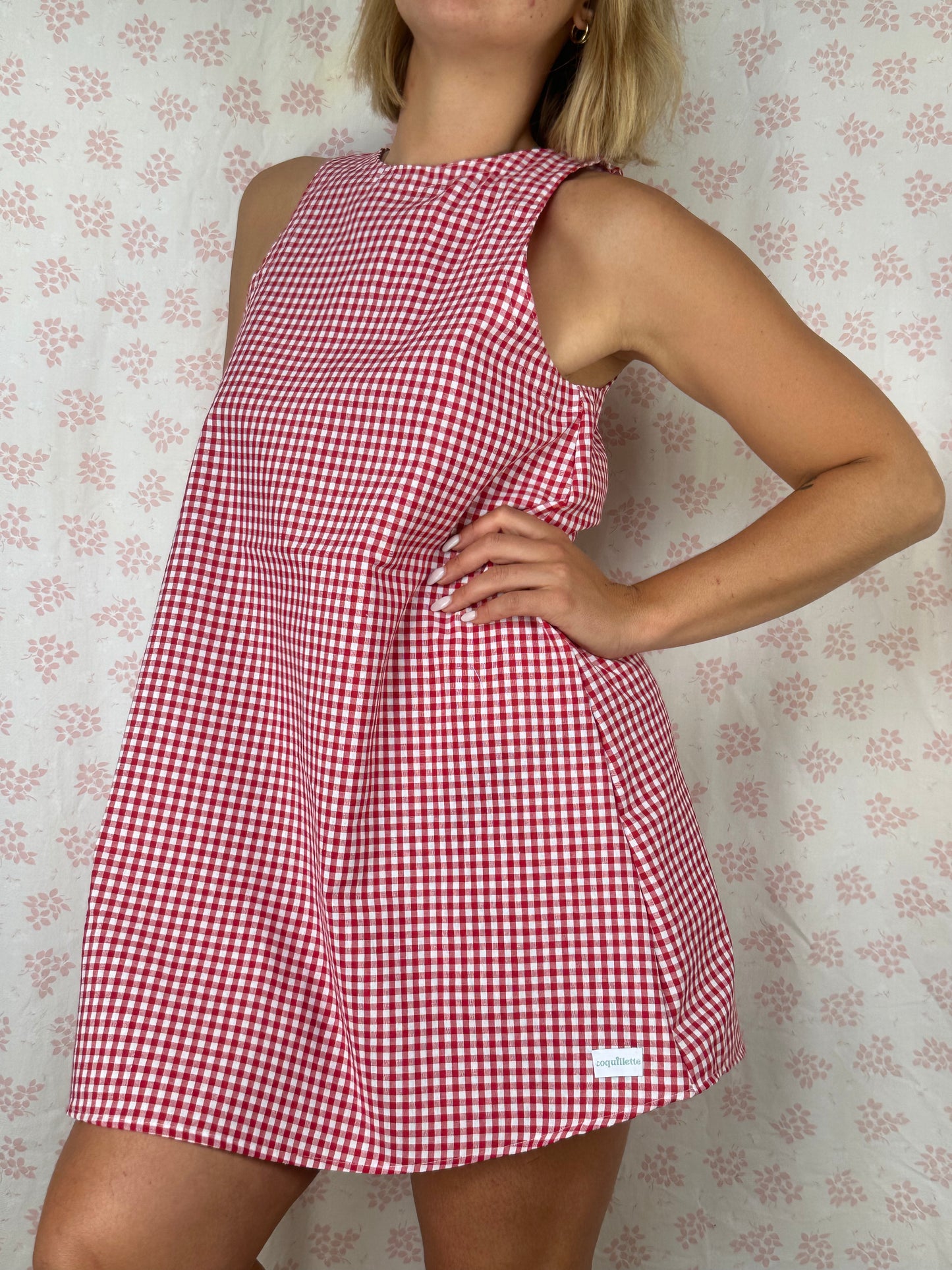 Robe Col Vichy Rouge