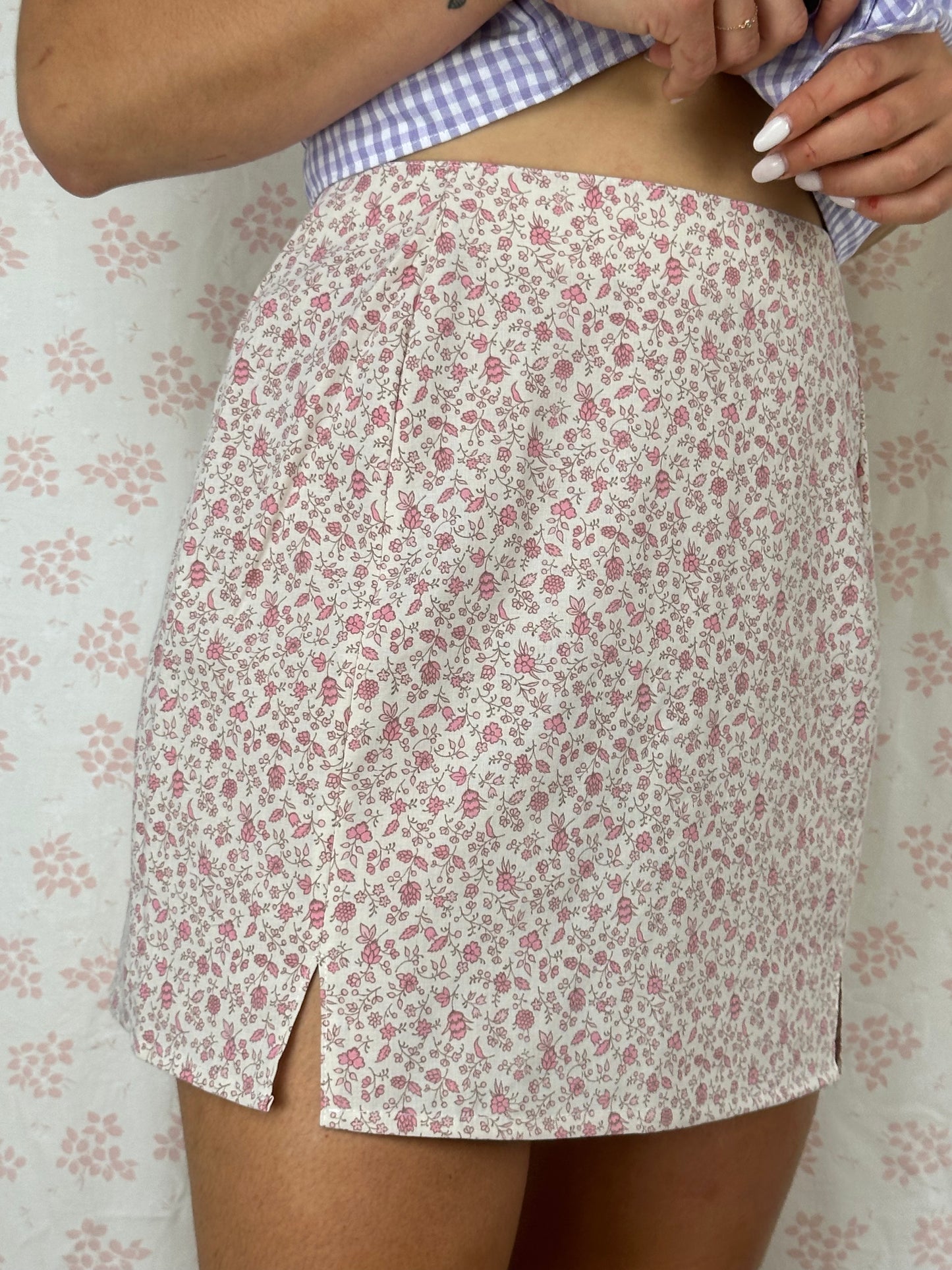 Jupe Fleurs Rose
