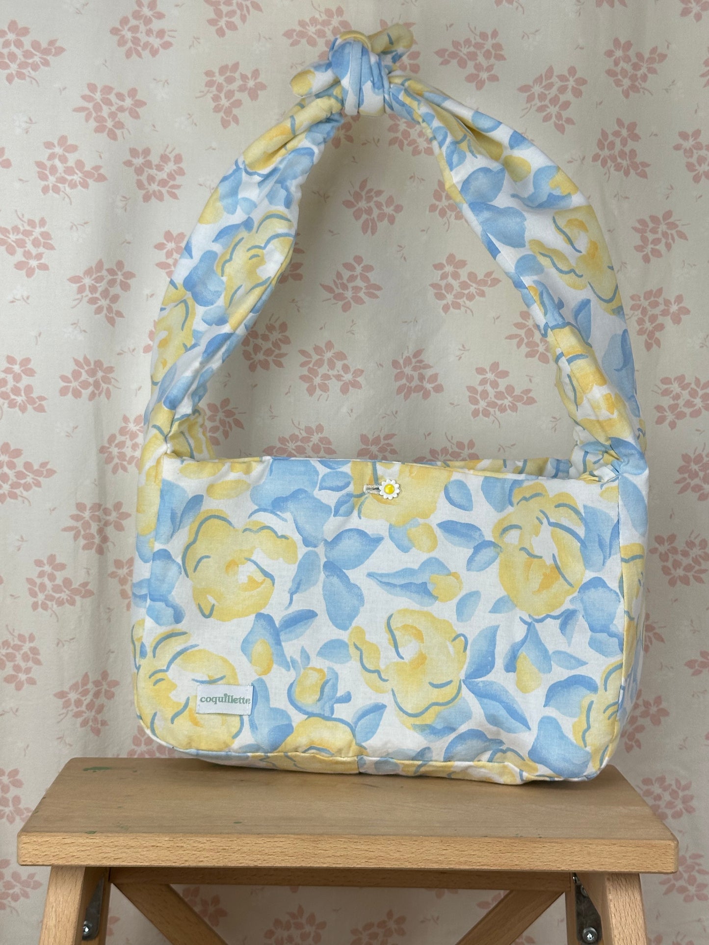 Sac Fleurs bleu jaune