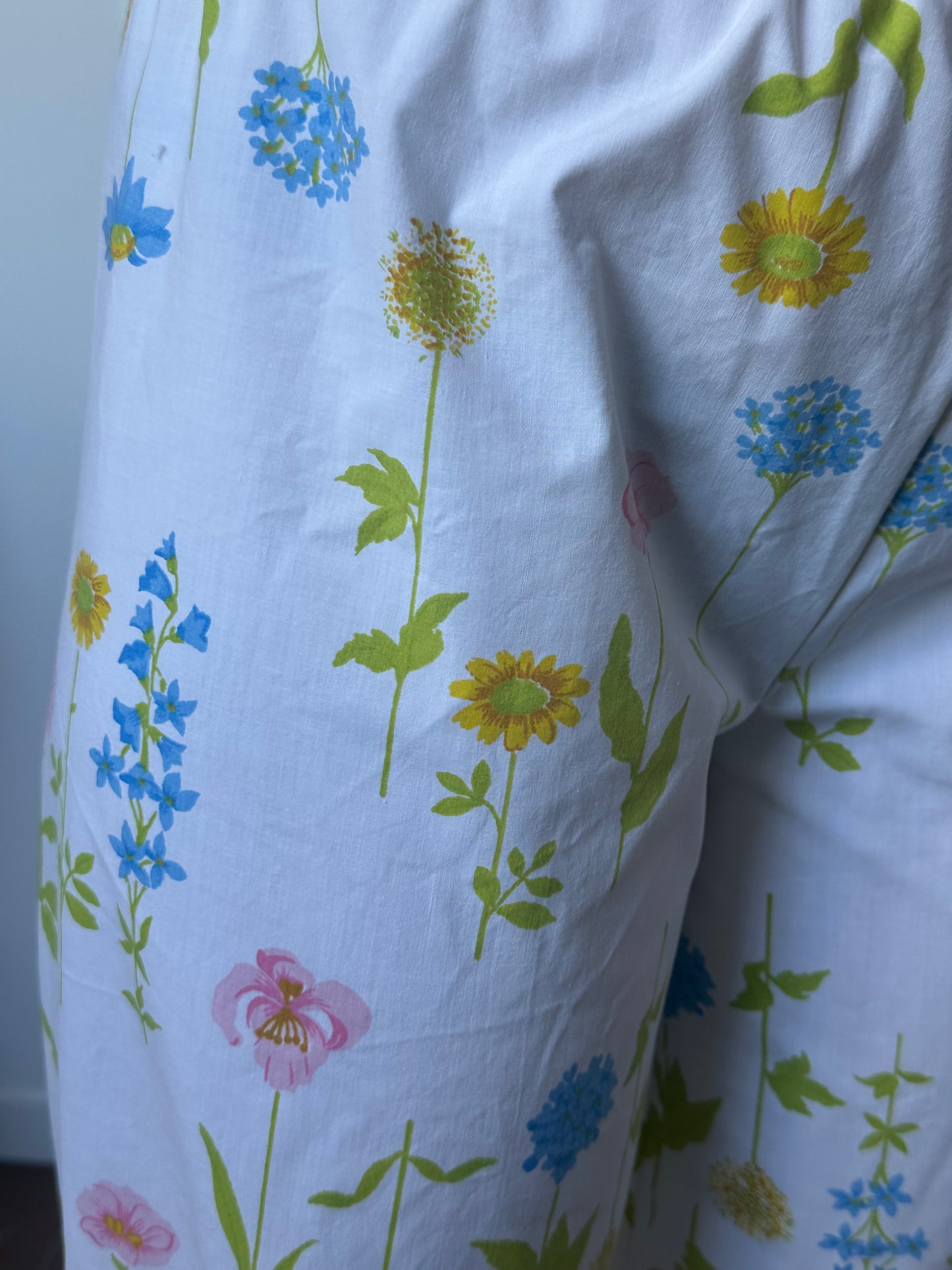 Pantalon Blanc Fleurs