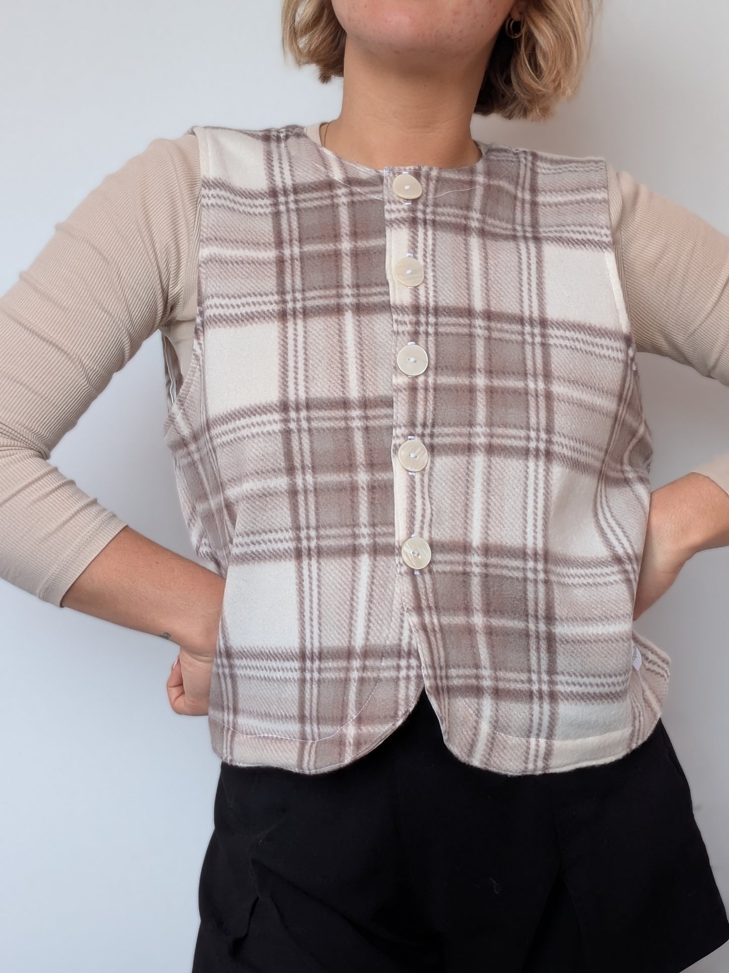 Gilet Bouton Carreaux T40