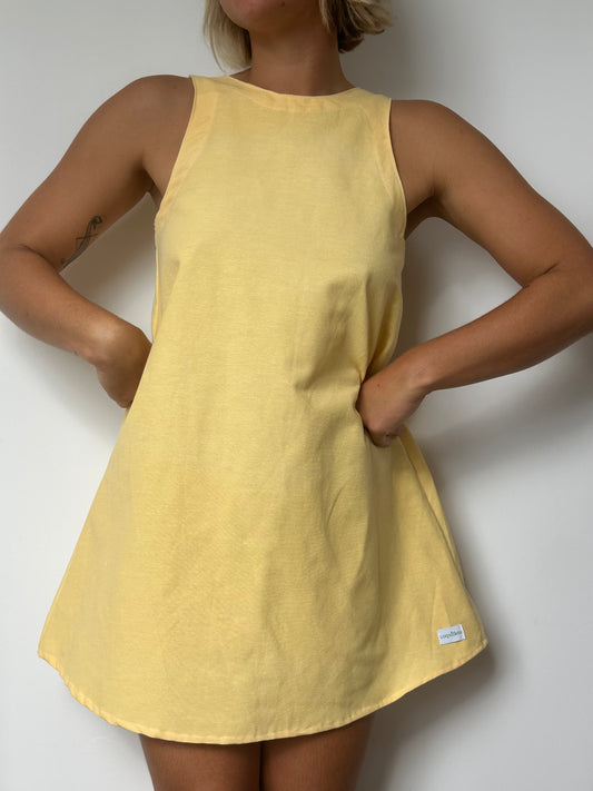 Robe Col Uni Jaune