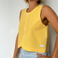 Haut Bouton Uni Jaune