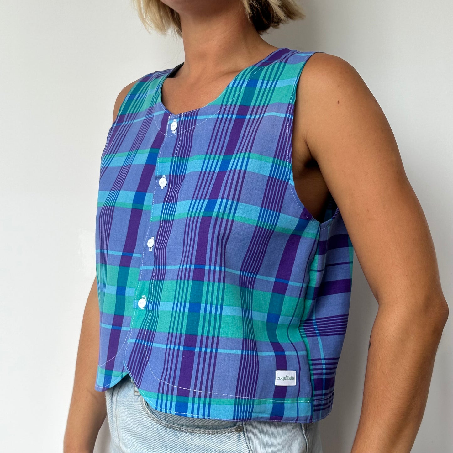 Haut Bouton Carreaux