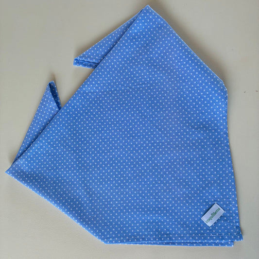 Grand Foulard Bleu à Pois
