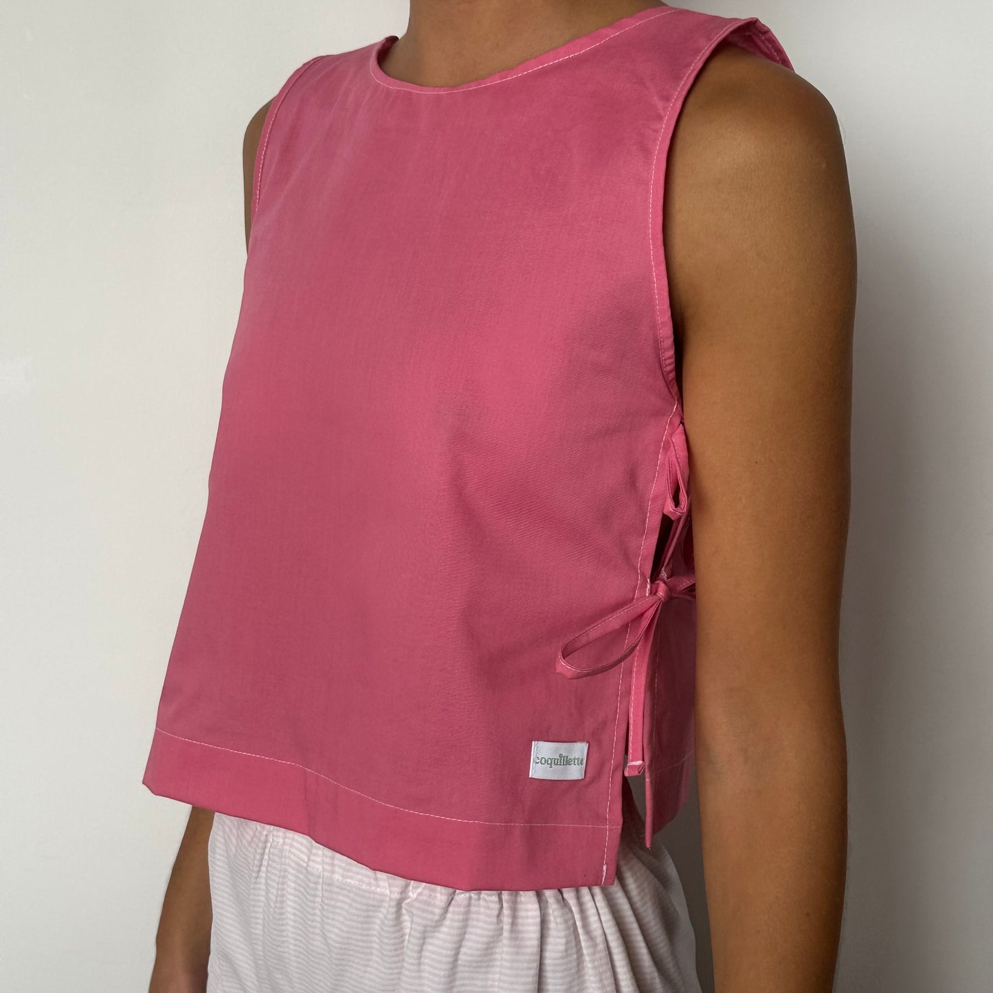 Haut Noeud Coté Uni Rose