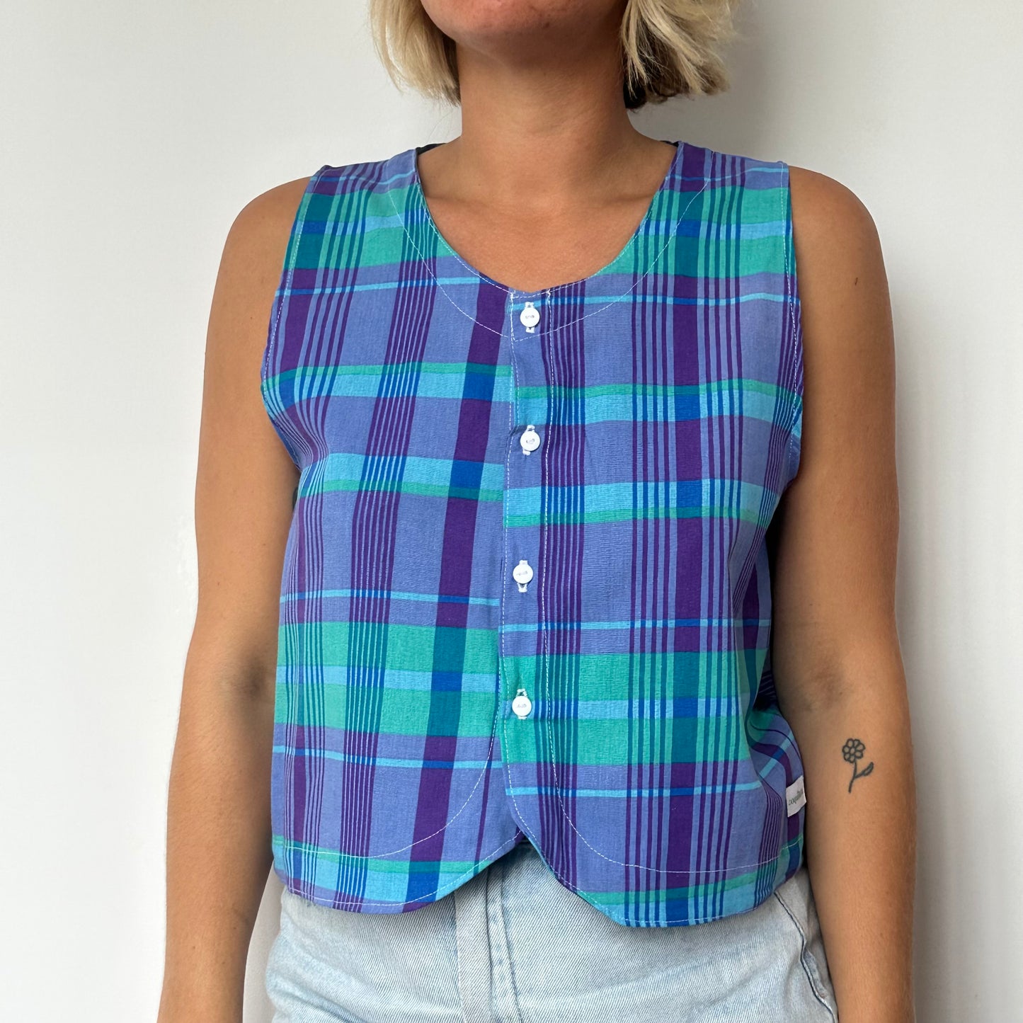 Haut Bouton Carreaux