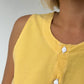 Haut Bouton Uni Jaune