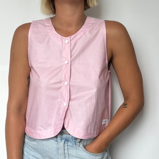 Haut Bouton Rose Uni