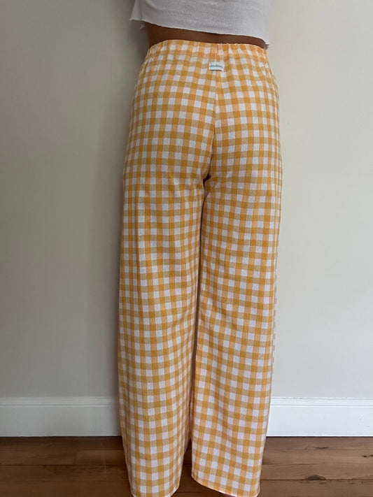 Pantalon Vichy Jaune