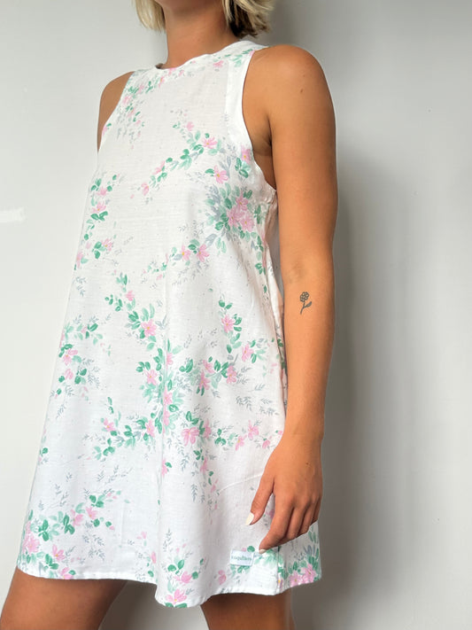 Robe Col Blanche Fleurs