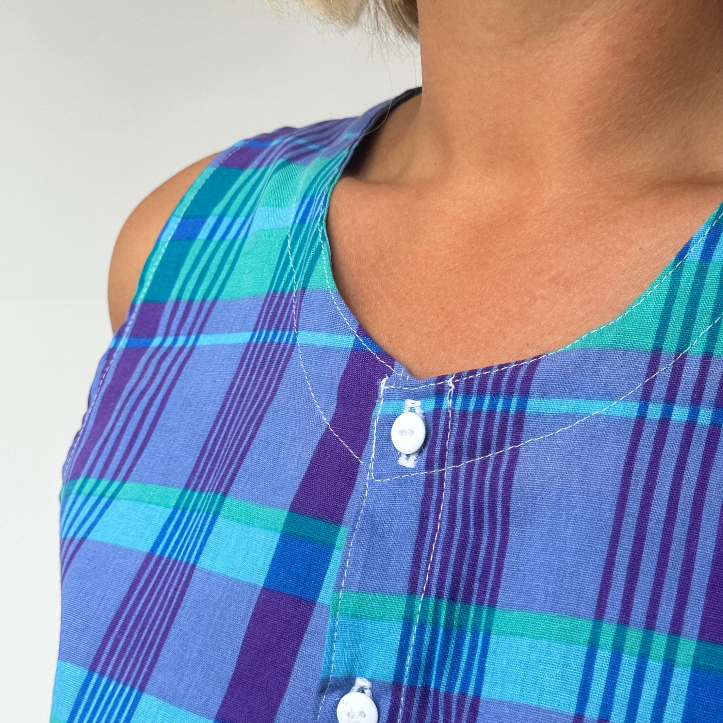 Haut Bouton Carreaux