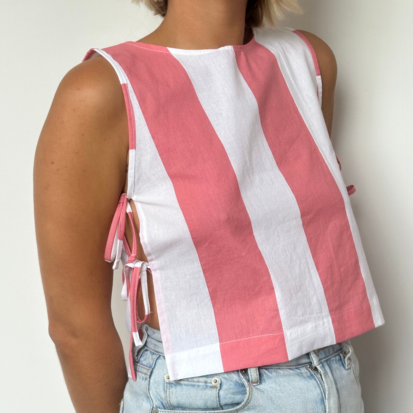 Haut Noeud Coté Rayure Corail