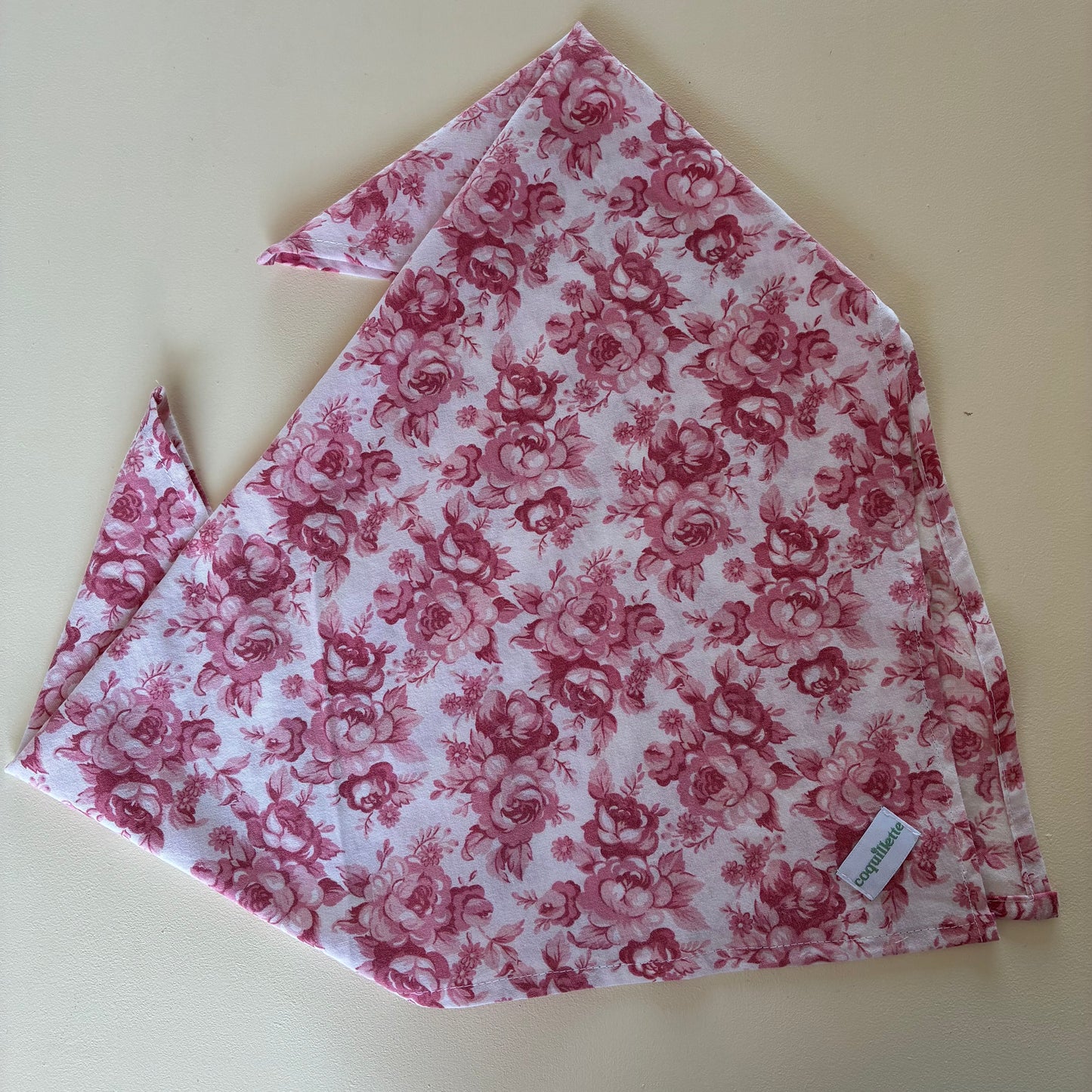 Grand Foulard Rose Fleurs